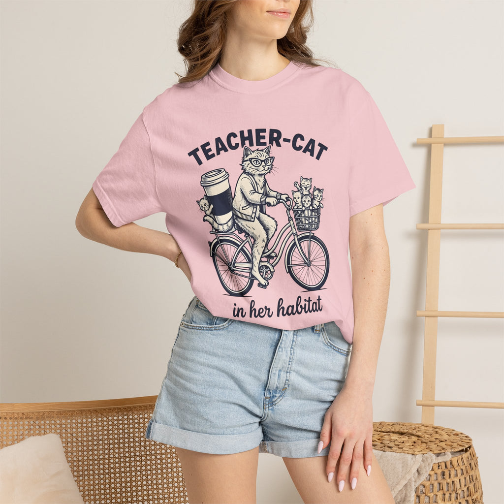 Feline Cycle Shirt Teacher Wildlife Gift Women Rustic Tee Cat Cycle T-Shirt Educator Enthusiast Country Tshirt Animal Graphic Doodle