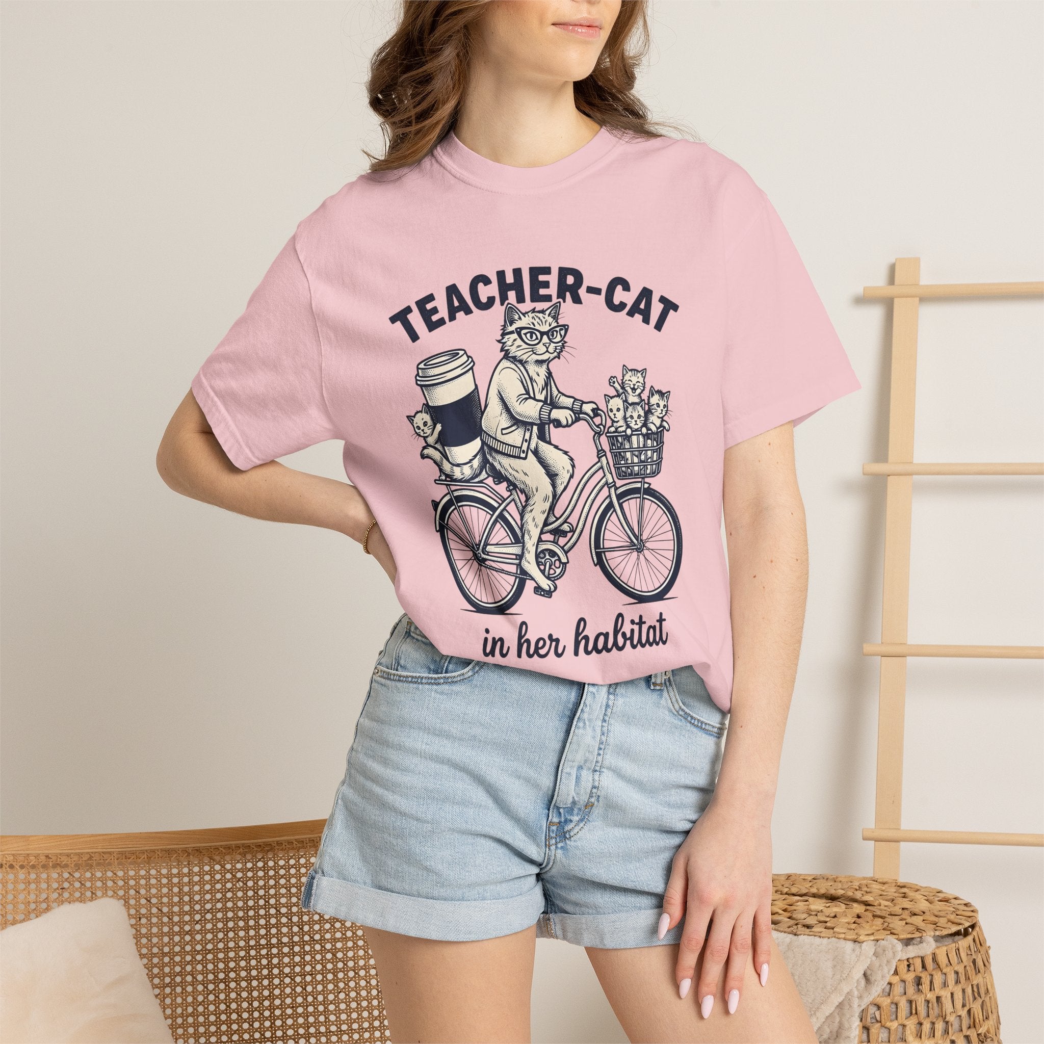 Feline Cycle Shirt Teacher Wildlife Gift Women Rustic Tee Cat Cycle T-Shirt Educator Enthusiast Country Tshirt Animal Graphic Doodle