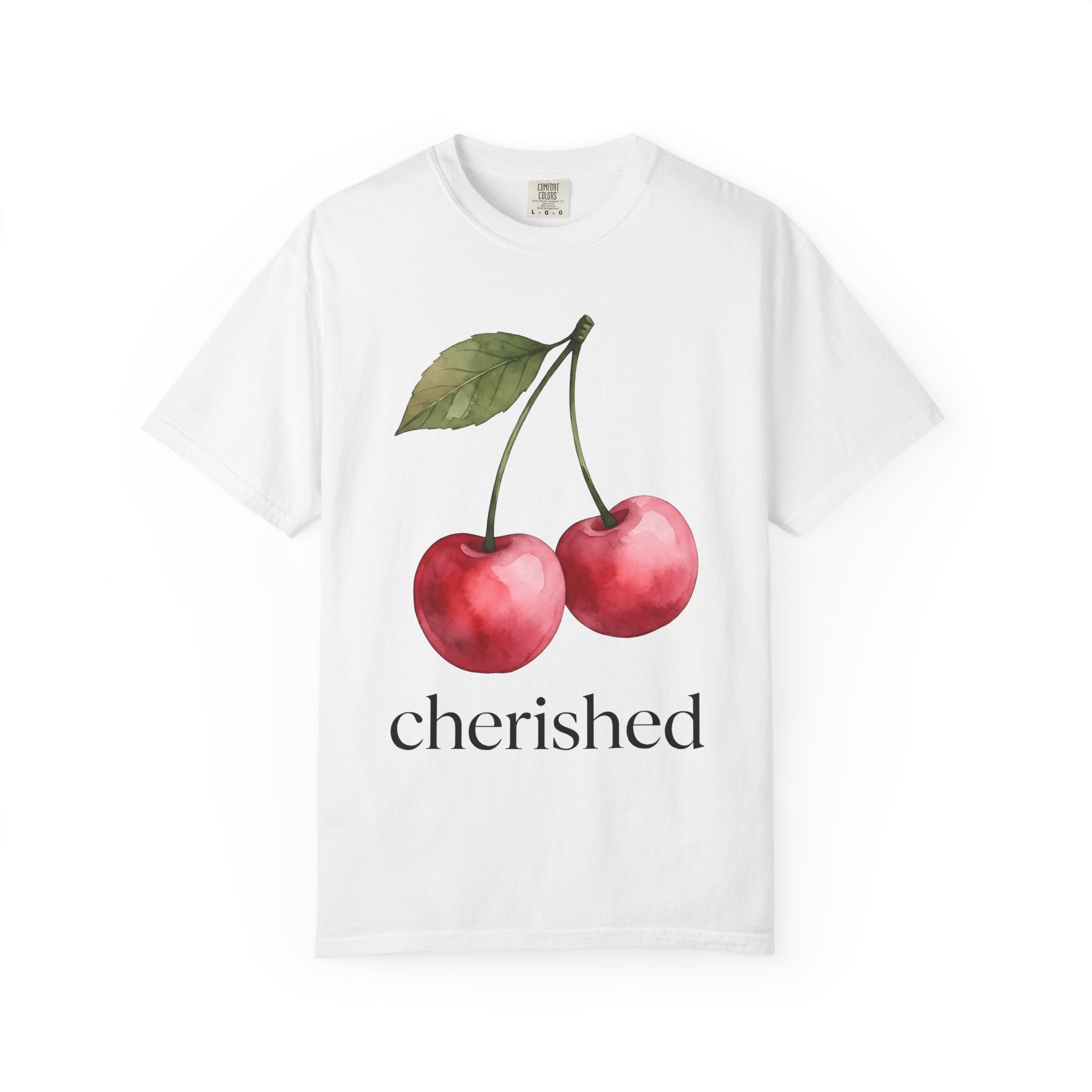 Cherry Pair Shirt Cottagecore Fruit Gift Women Watercolor Tee Cherries T-Shirt Homebody Fan Watercolour Tshirt Fruit Illustration Minimalist