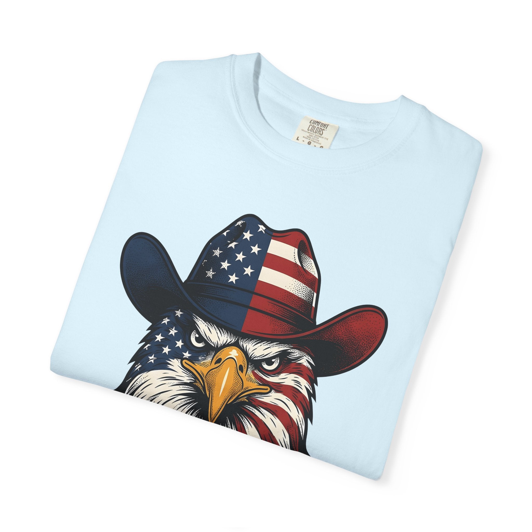 Eagle Western Hat Shirt America Independence Gift Women Graphic Design Tee Cowboy Hat T-Shirt Patriot Fan Typography Tshirt Liberty Graphic