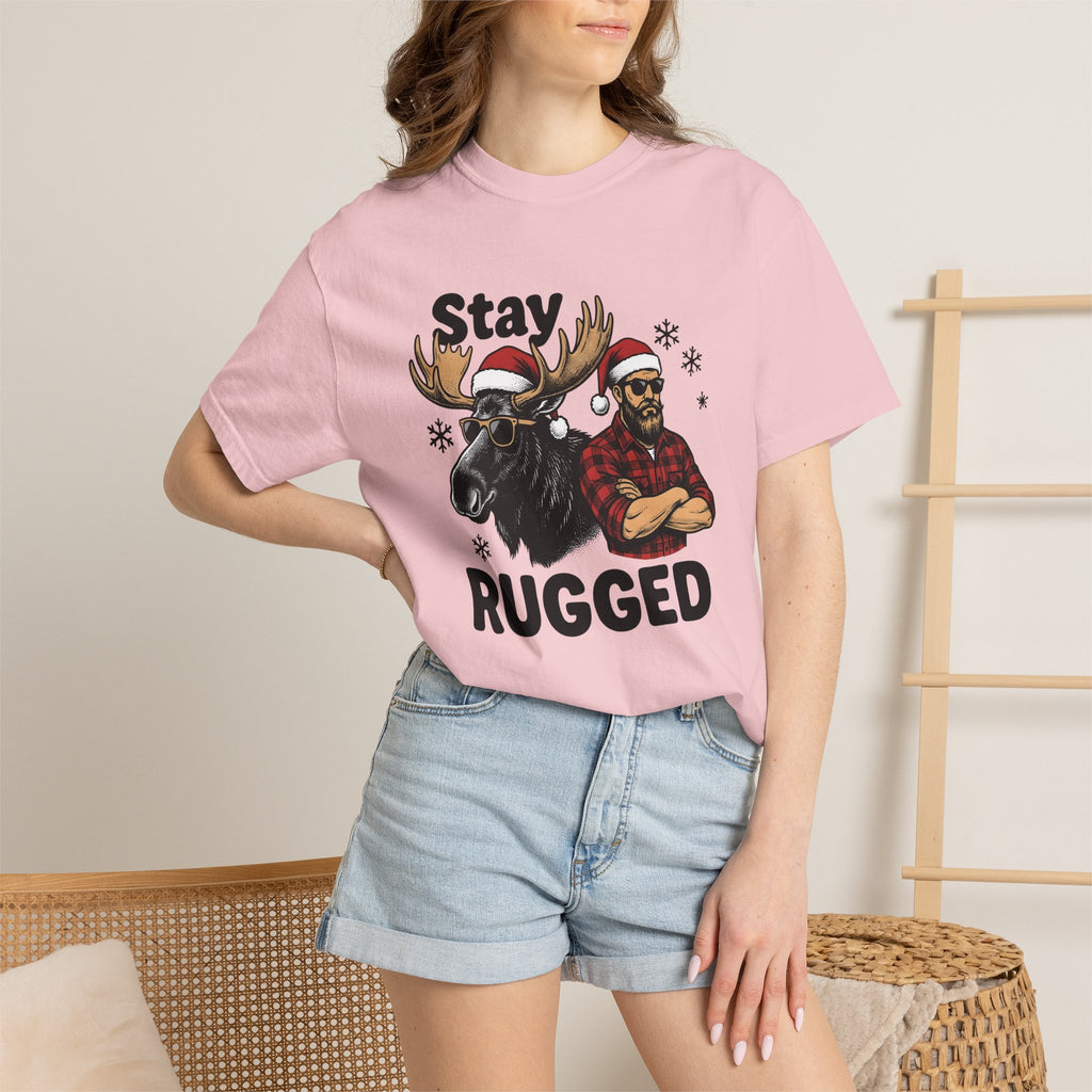 Elk Lumberjack Shirt Christmas Camping Gift Women Retro Tee Moose T-Shirt Xmas Fan Vintage Tshirt Outdoor Graphic Sketch Shades Tshirt