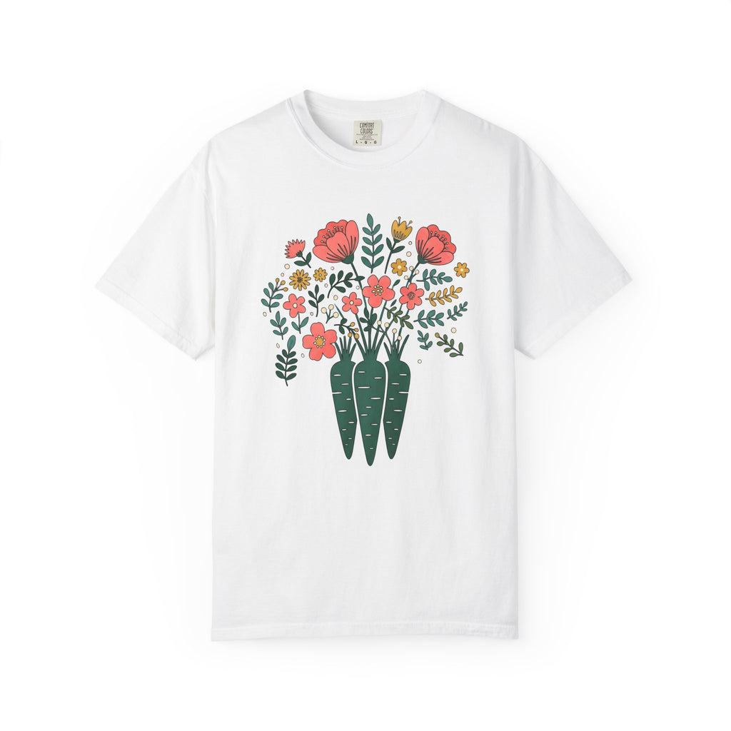 Veggie Bouquet Shirt Easter Flora Gift Women Cute Tee Flower Arrangement T-Shirt Spring Fan Floral Tshirt Botanical Graphic Outline Wild