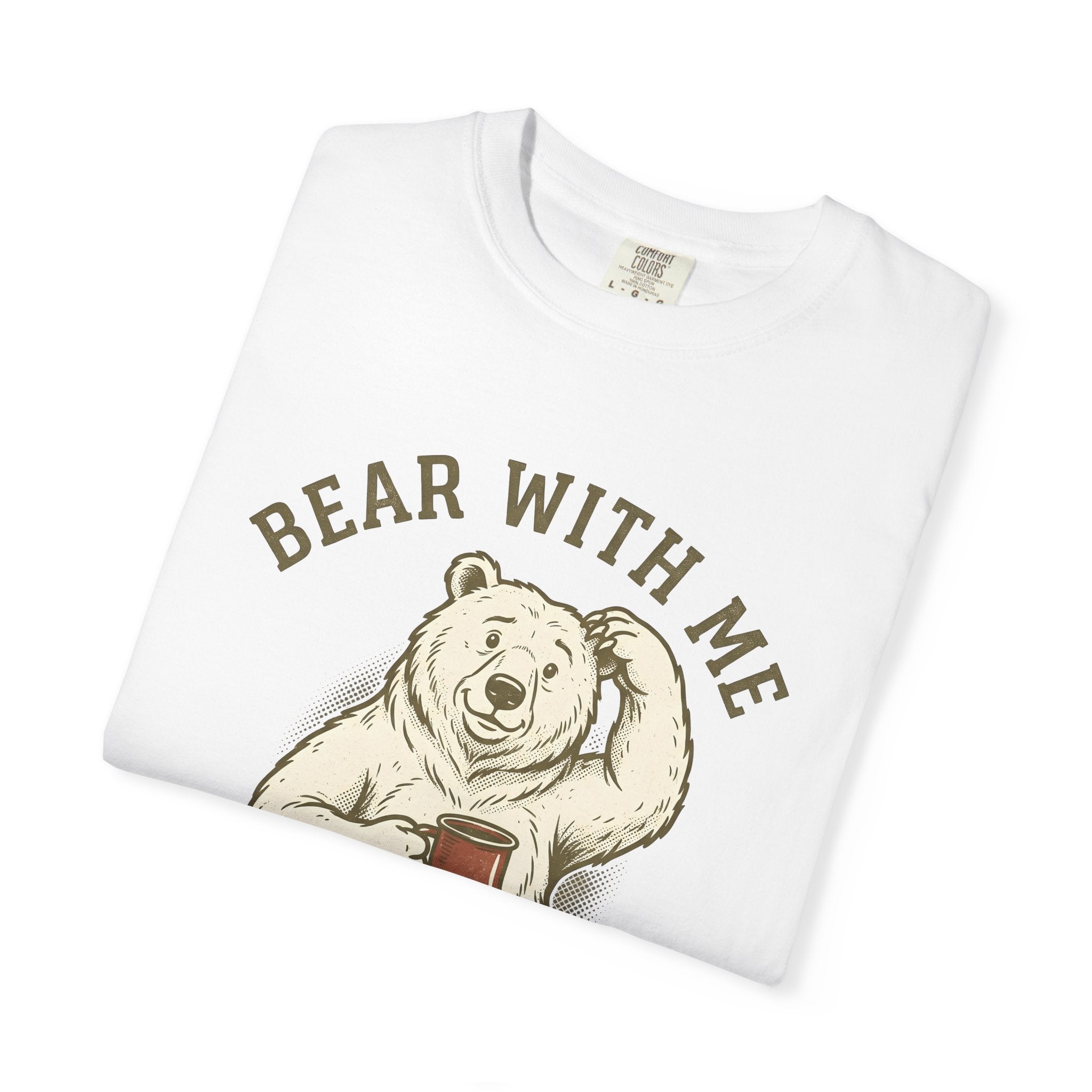 Bear Latte Shirt Funny Wildlife Gift Women Retro Tee Coffee T-Shirt Humor Fan Vintage Tshirt Animal Graphic Sketch Cup Tshirt