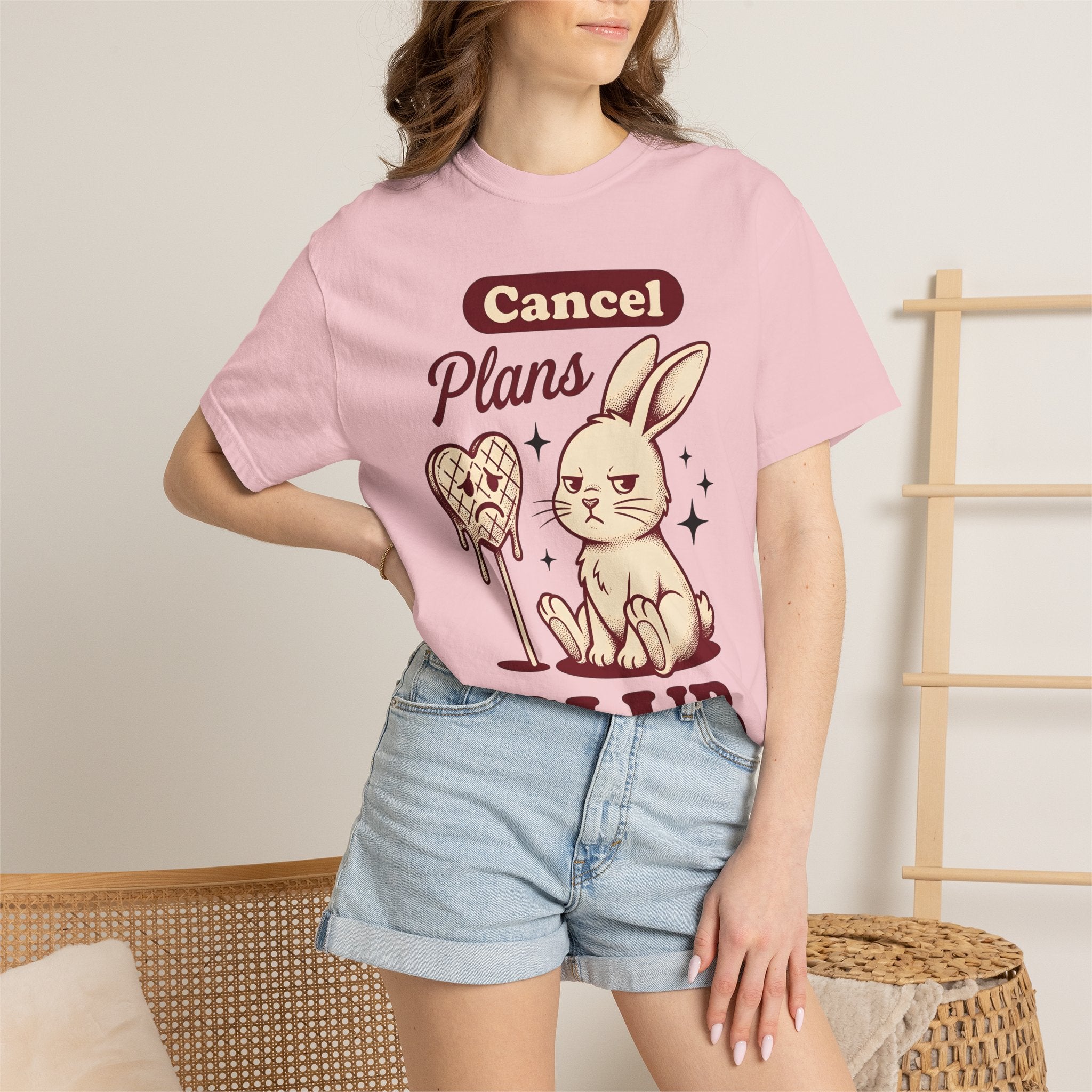 Upset Hare Shirt Valentine's Day Reclusive Gift Women Line Art Tee Rabbit T-Shirt Valentine Fan Illustrated Tshirt Hermit Graphic Distressed