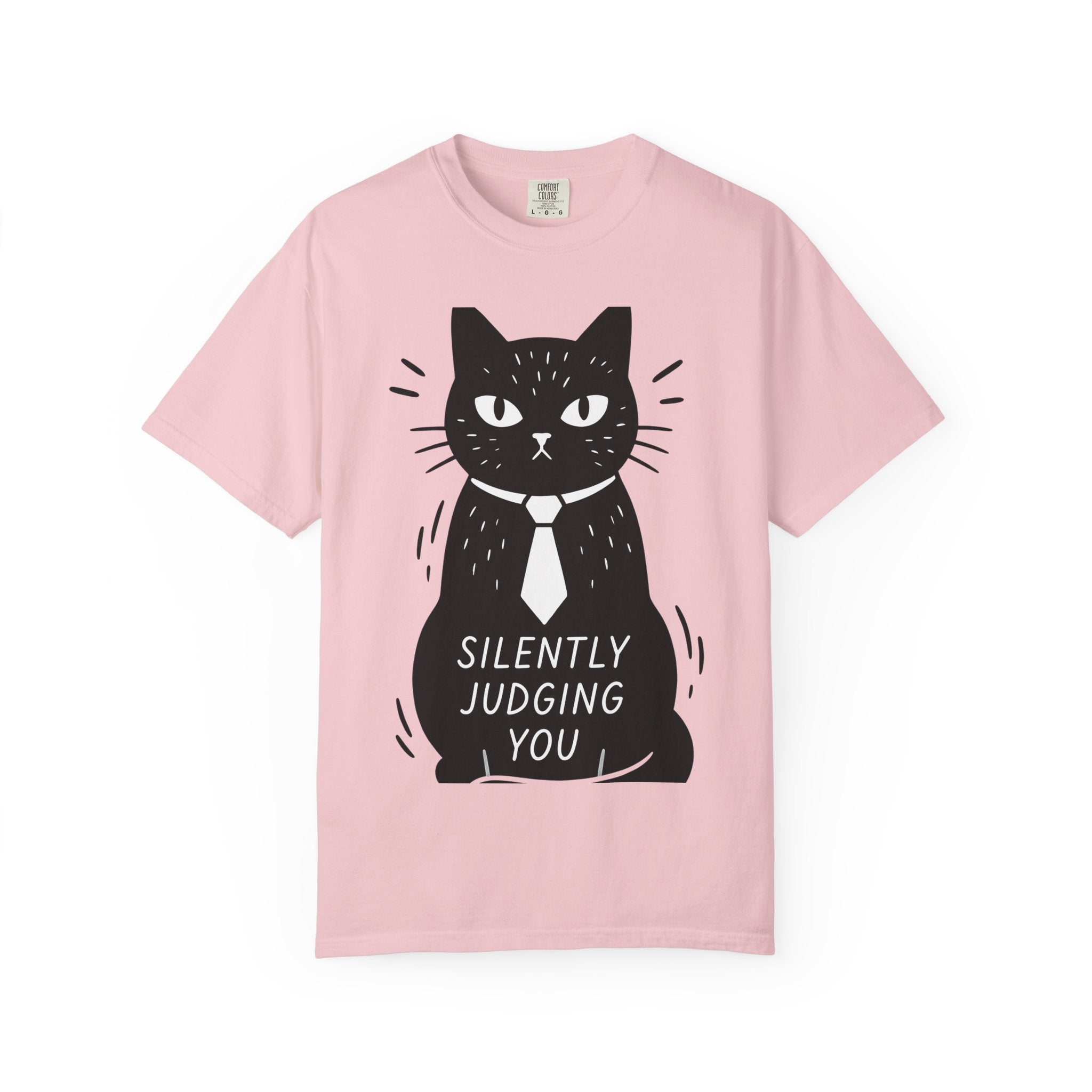 Black Cat Shirt Cat Jokes Gift Women Comic Tee Kitty T-Shirt Cat Fan Cartoon Tshirt Humor Graphic Simple Tie Tshirt