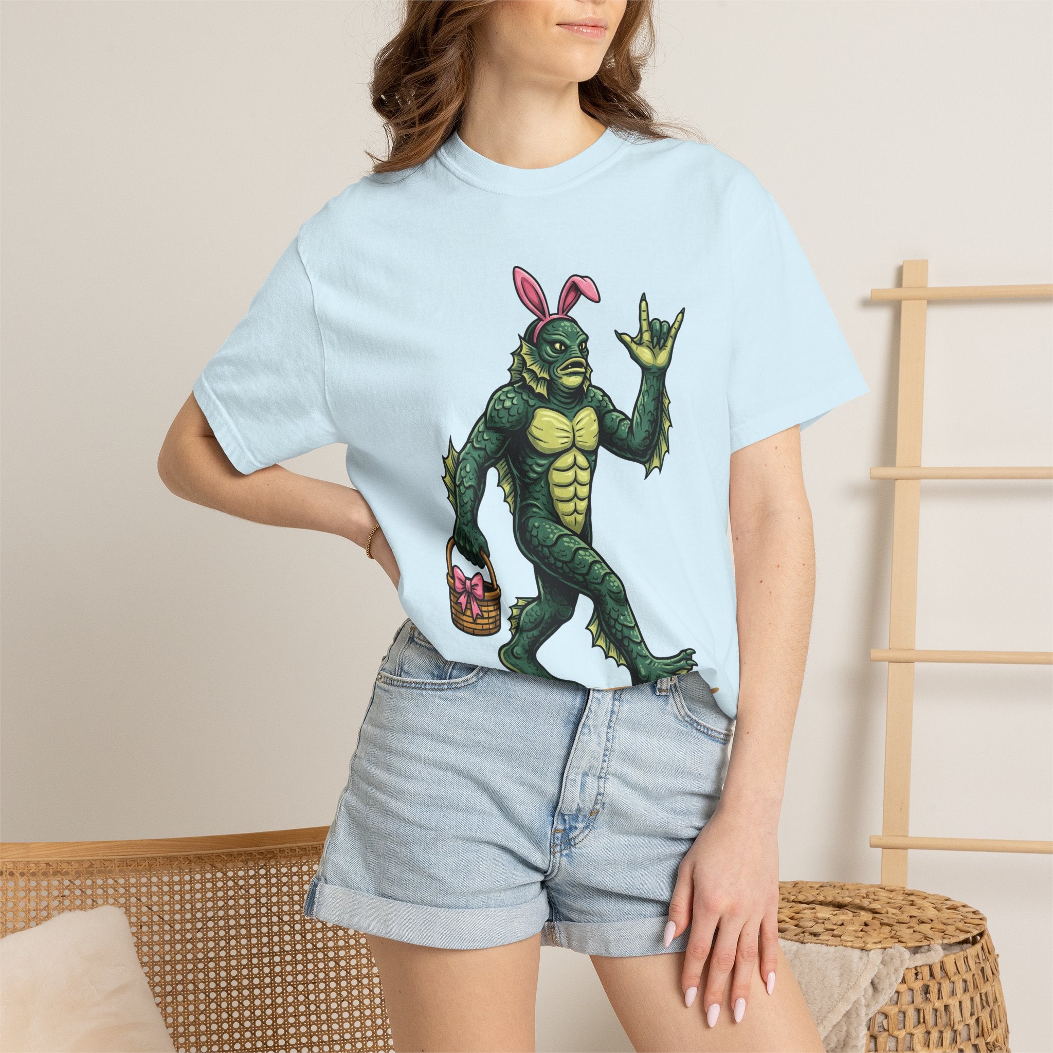 Odd Bunny Shirt Easter Fright Gift Women Caricature Tee Rabbit T-Shirt Easter Fan Cartoon Tshirt Scary Graphic Throwback Spring Basket