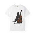 Black Cat Guitar Shirt Cat Instruments Gift Women Retro Tee Cat Guitar T-Shirt Cat Fan Fifties Tshirt Music Graphic Sketch Instrument Tshirt