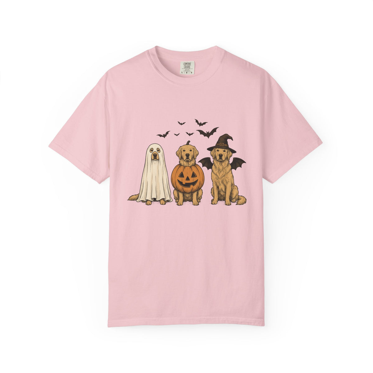 Golden Retriever Puppies Shirt Halloween Pet Unisex Gift Sketch Tee Puppy