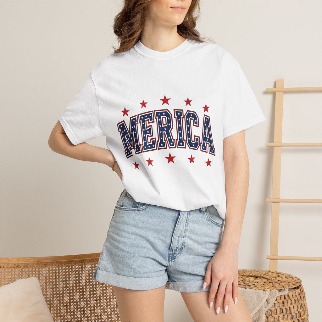 Patriotic Stars Shirt America 4Th Of July Festival Gift Women Vibrant Tee Star T-Shirt Independence Fan Colorful Tshirt Celebration Graphic