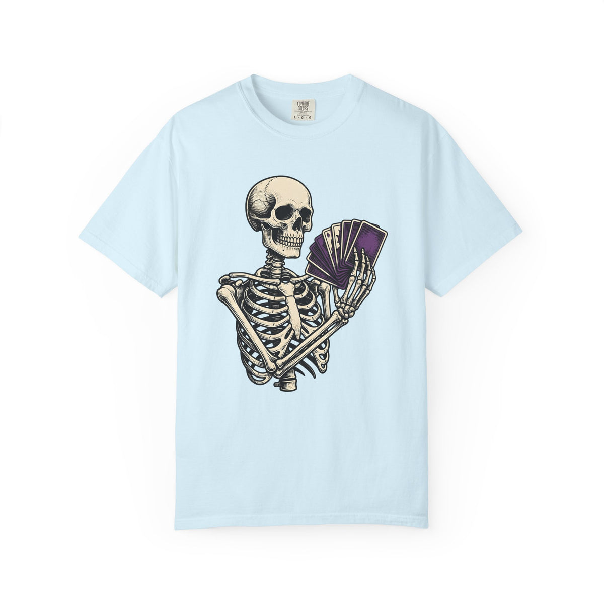 Skeleton Playing Cards Shirt Halloween Gothic Unisex Gift Vintage Tee Card Shark