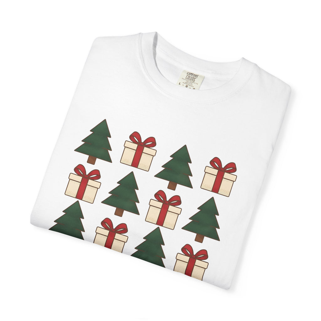 Xmas Tree Gift Print Shirt Christmas Event Gift Women Sketch Tee Christmas Tree T-Shirt Holiday Fan Christmas Tree Drawing Party Graphic