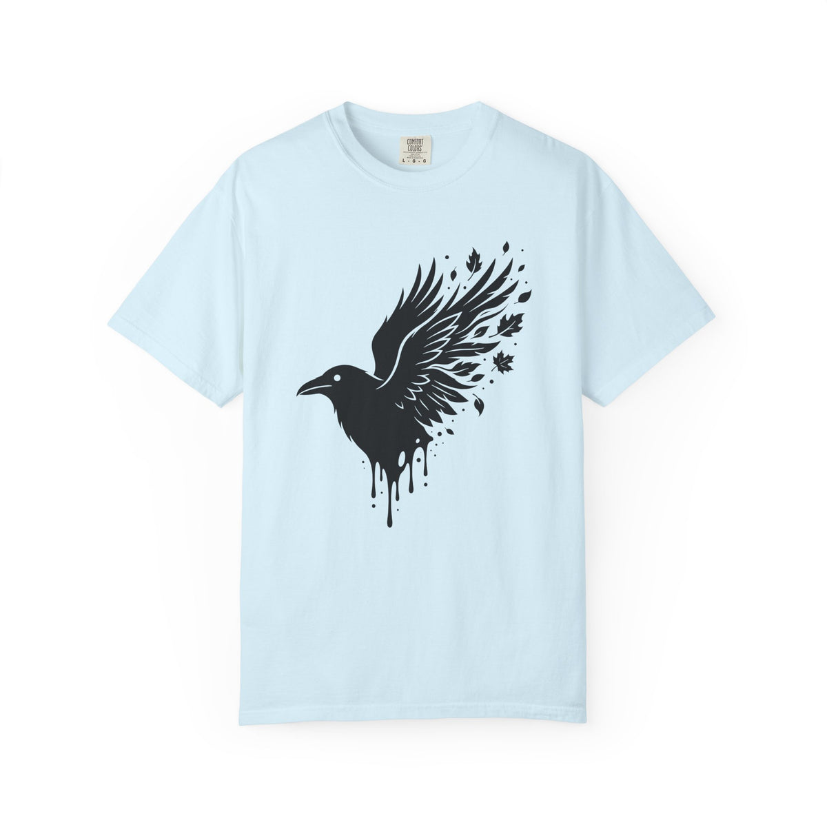 Dark Bird Shirt Animals Environment Gift Women Creepy Tee Raven T-Shirt Wildlife Enthusiast Spooky Tshirt Eco Graphic Bare Tree Leaves