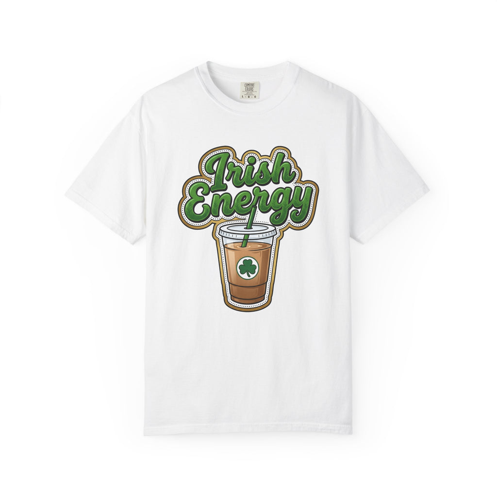 Iced Latte Glass Shirt St Patrick's Day Mocha Gift Women Comic Tee Coffee Cup T-Shirt Irish Fan Cartoon Tshirt Mocha Design Classic Shamrock