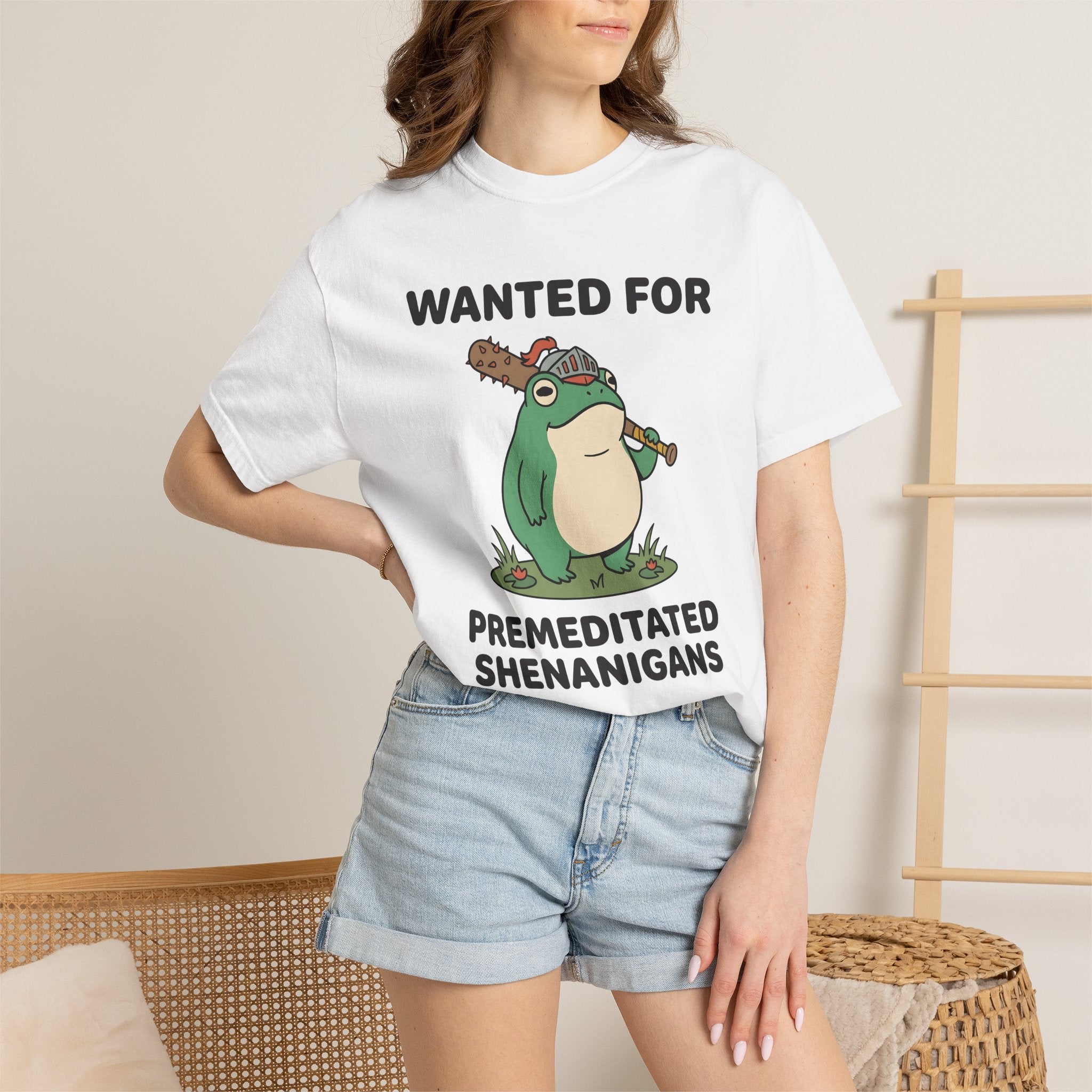 Amphibian Soldier Shirt Funny Critter Gift Women Graphic Tee Frog T-Shirt Humor Fan Illustrated Tshirt Creature Graphic Line Art Spiked