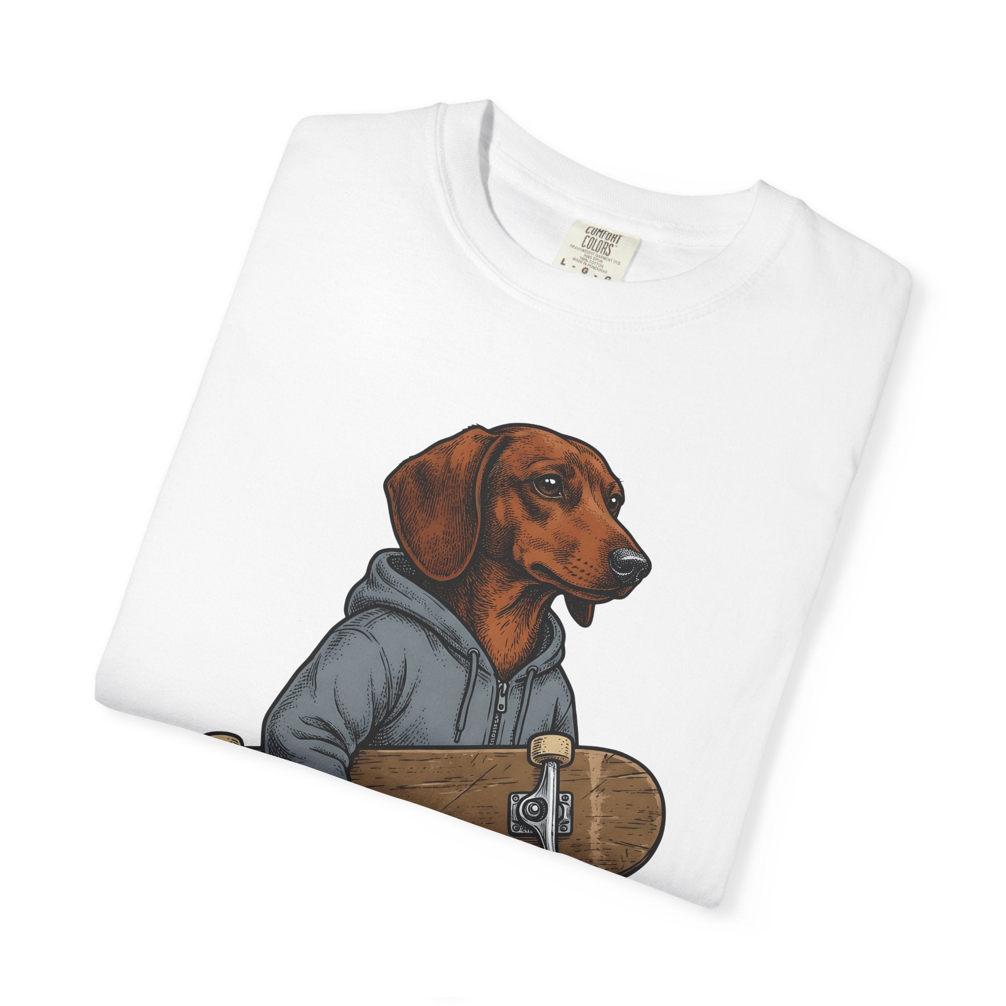 Dachshund Skateboard Shirt Dog Cruiser Gift Women Animated Tee Wiener Dog T-Shirt Dog Fan Cartoon Tshirt Cruiser Graphic Old School Pullover