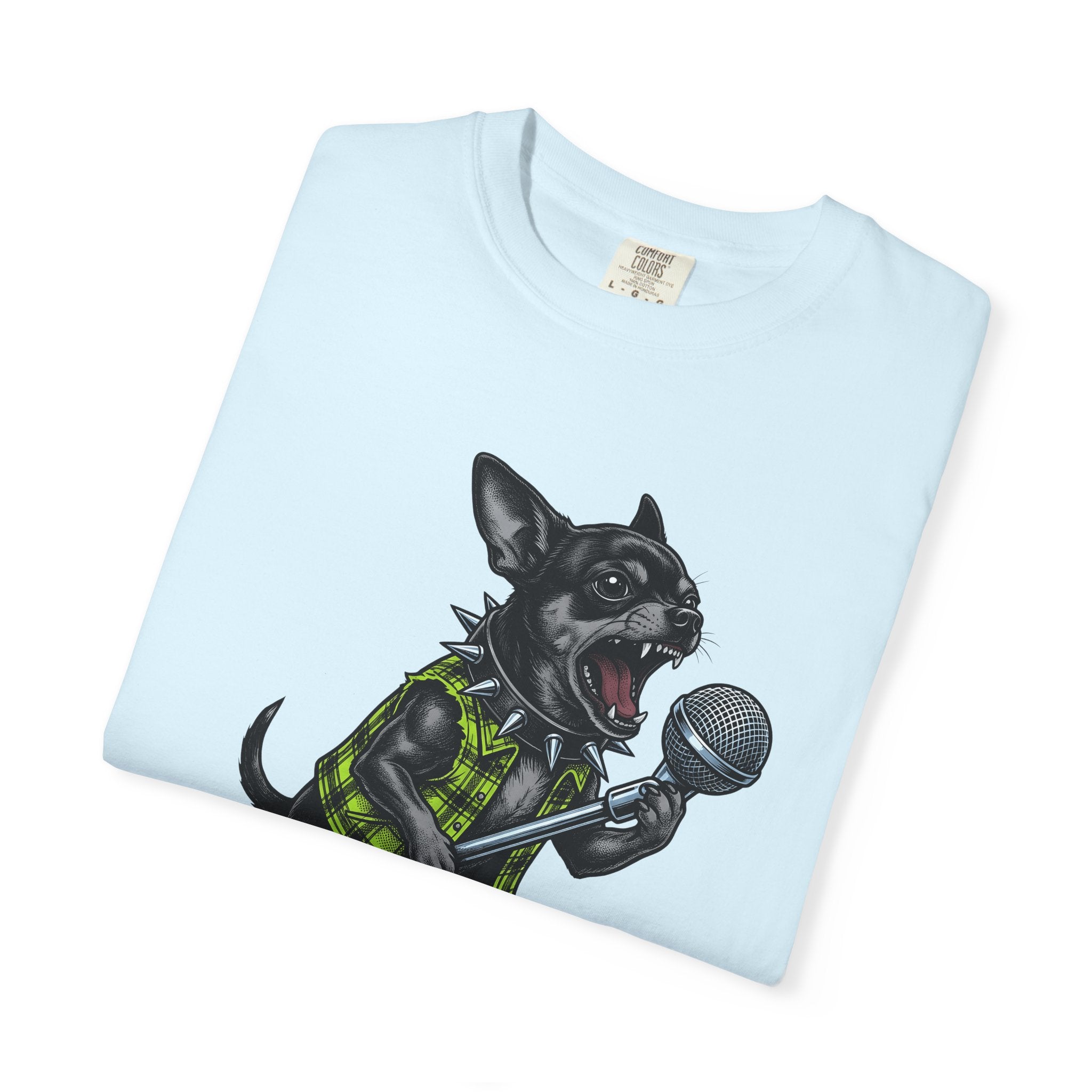 Chihuahua Performer Shirt Dog Audio Gift Women Illustrative Tattoo Tee Chi T-Shirt Dog Fan Tattooed Tshirt Sound Graphic Heritage Mic Tshirt