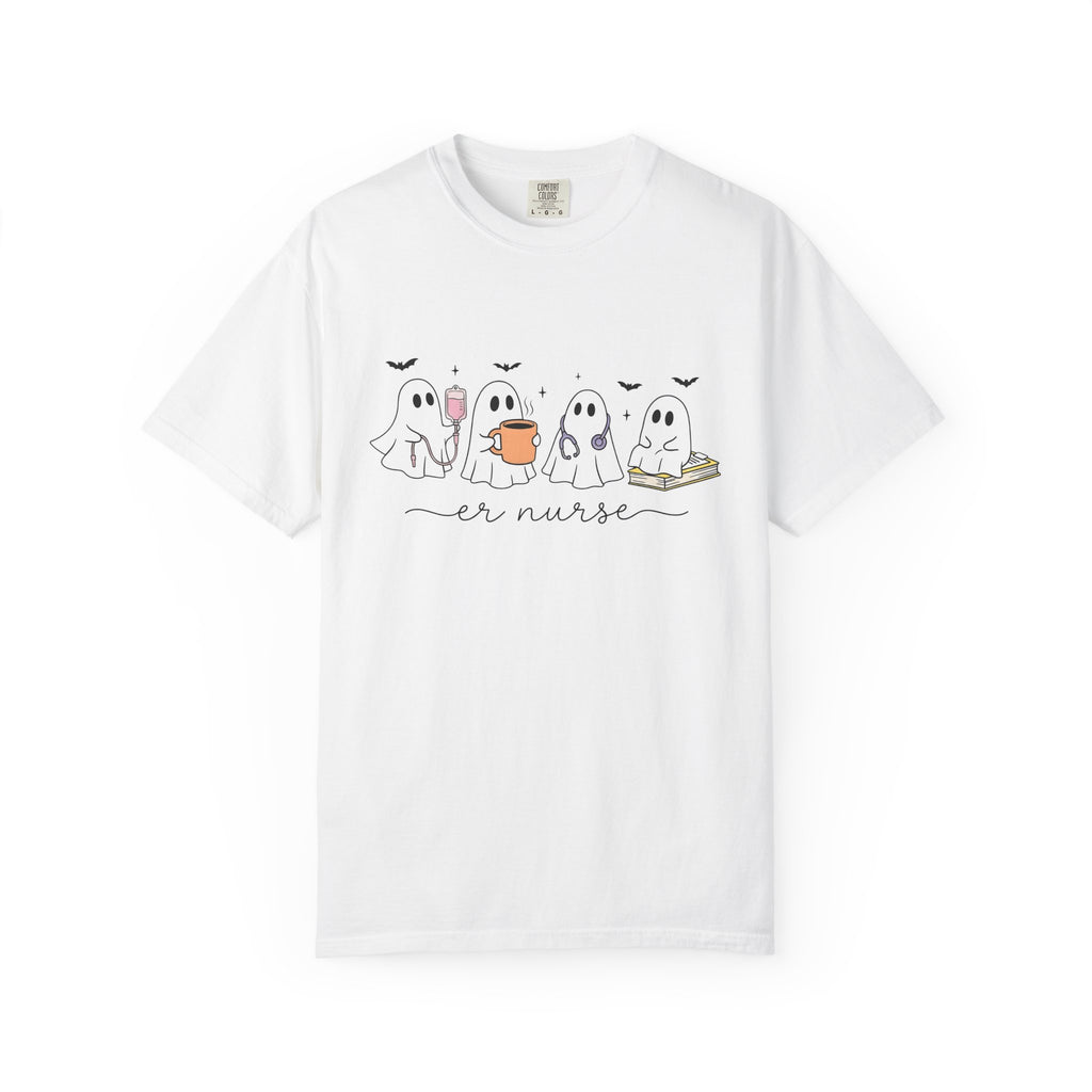 Ghost Nurse Shirt Nurse Halloween Gift Women Cute Tee Specter T-Shirt Nursing Enthusiast Spooky Graphic Tshirt Cartoon Coffee Mug Tshirt