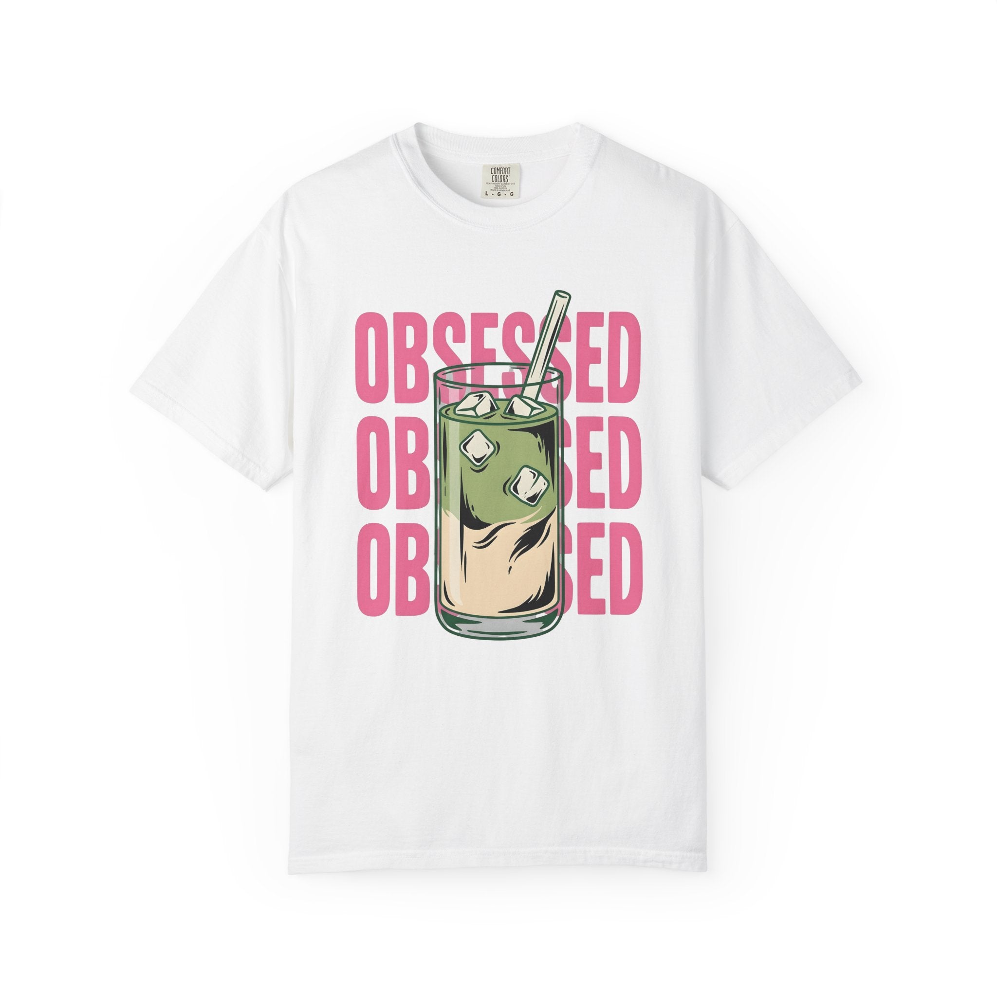 Iced Matcha Latte Shirt Drinks Foodie Gift Women Pop Art Tee Green Tea T-Shirt Beverage Fan Pop Art Tshirt Food Graphic Retro Ice Cubes