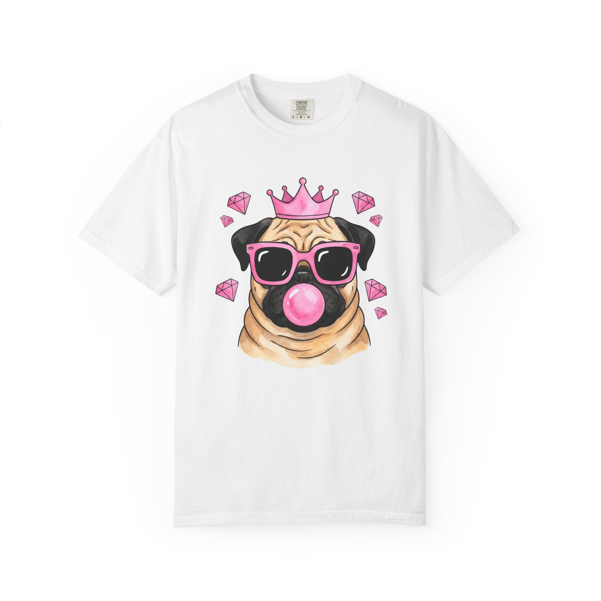 Pug Dog Shirt St. Valentines Day Dog Gift Women Cute Tee Poodle T-Shirt Valentines Day Fan Adorable Tshirt Dog Graphic Watercolor Crown