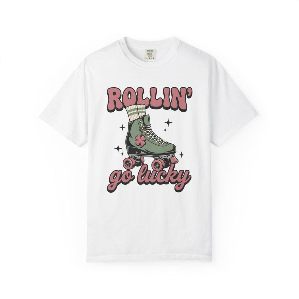 Roller Skate Shirt St Patrick's Day Roller Skates Gift Women Retro Tee Skateboard T-Shirt Patrick's Day Enthusiast Retro Tshirt Skating