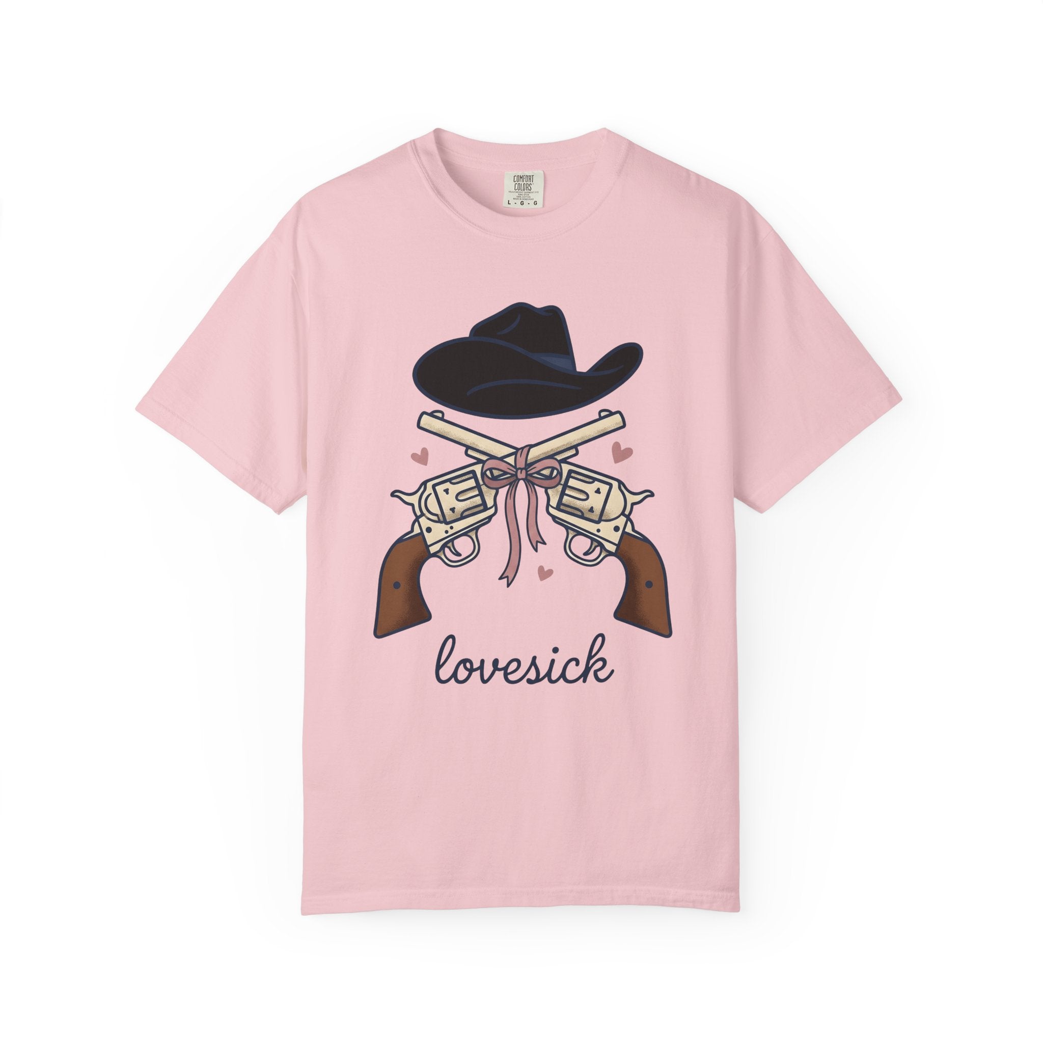 Cowboy Hat Guns Shirt Cowgirl Cowboy Gift Women Comic Tee Gunslinger T-Shirt Cowgirl Fan Cartoon Tshirt Rodeo Graphic Retro Pink Ribbon
