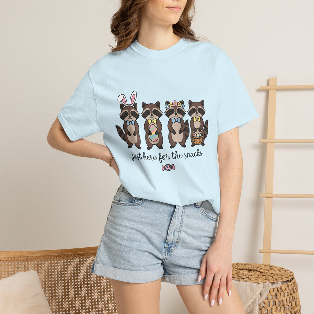 Raccoon Family Shirt Easter Pets Gift Women Sweet Tee Raccoon T-Shirt Easter Fan Trash Panda Tshirt Animal Graphic Animation Easter Egg