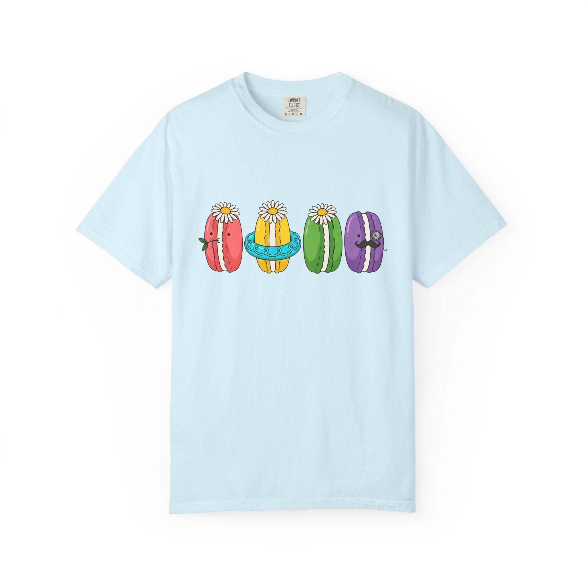 Cute Macarons Shirt Desserts Food Gift Women Kawaii Tee Macaron T-Shirt Pastry Fan Mochi Tshirt Foodie Graphic Cartoon Flowers Tshirt