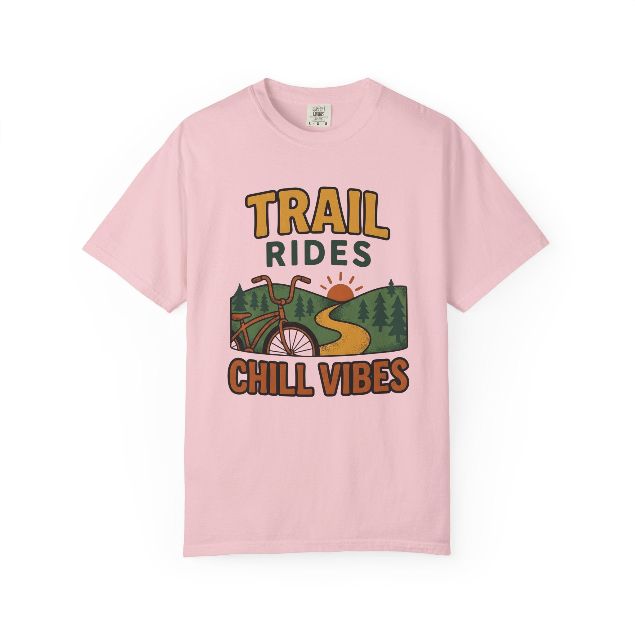 Cycling Route Shirt Sports Camping Gift Women Retro Tee Bike T-Shirt Athlete Fan Vintage Tshirt Outdoor Graphic Hand Drawn Morning Sun