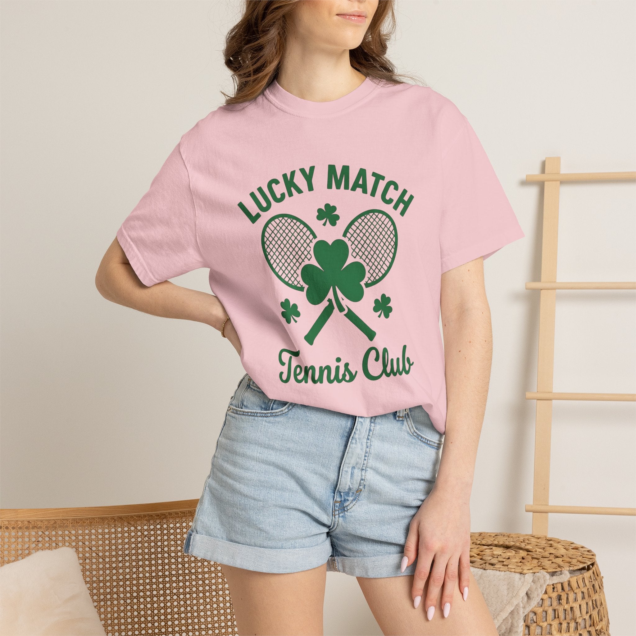 Irish Tennis Rackets Shirt St Patrick's Day Fitness Gift Women Minimalist Tee Tennis Racket T-Shirt St Patricks Fan Simple Tee Workout