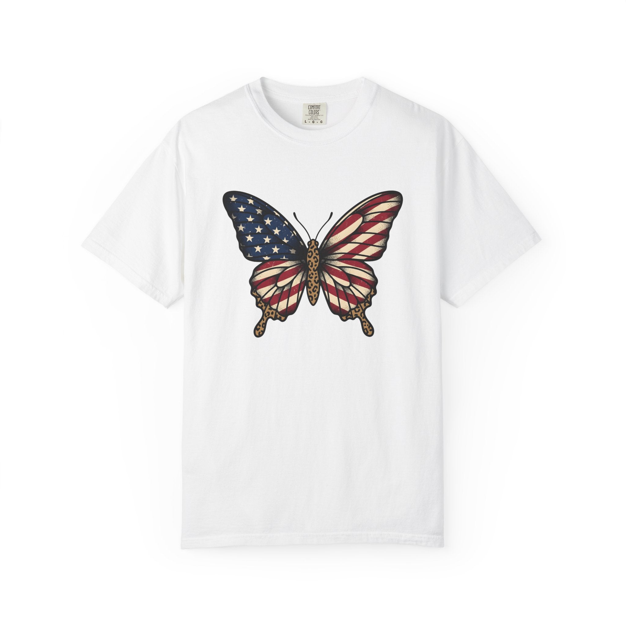 Patriotic Butterfly Shirt 4th Of July Patriotic Gift Women Vintage Tee Butterfly T-Shirt Fireworks Fan Retro Tshirt American Graphic Hand