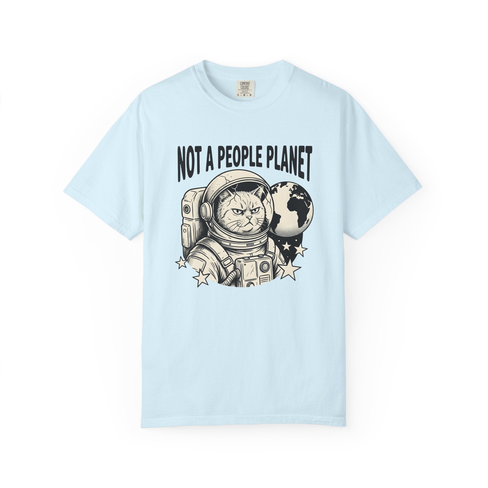 Astronaut Cat Shirt Cat Space Gift Women Bold Graphic Tee Space Cat T-Shirt Cat Fan Cosmic Tshirt Galaxy Graphic Vintage Stars Tshirt