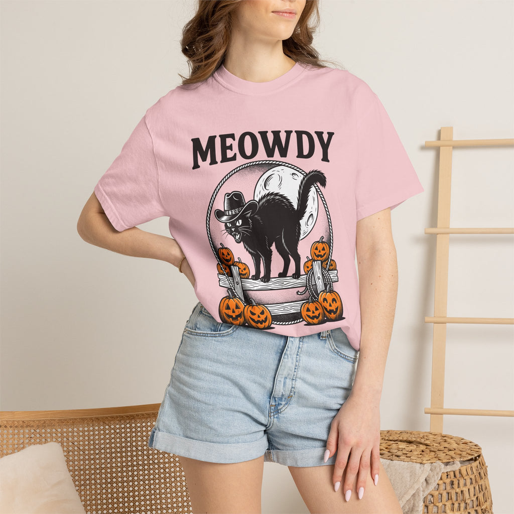 Western Cat Shirt Cowgirl Spooky Gift Women Rustic Tee Cat T-Shirt Rodeo Fan Country Tshirt Horror Graphic Classic Gourds Tshirt