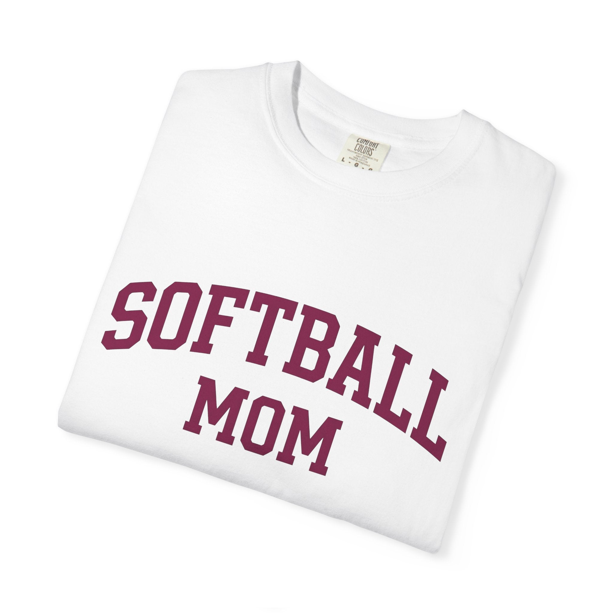 Varsity Font Shirt Softball Mom Recreation Gift Women Thick Tee Lettering T-Shirt Mom Fan Typography Tshirt Leisure Graphic Classic