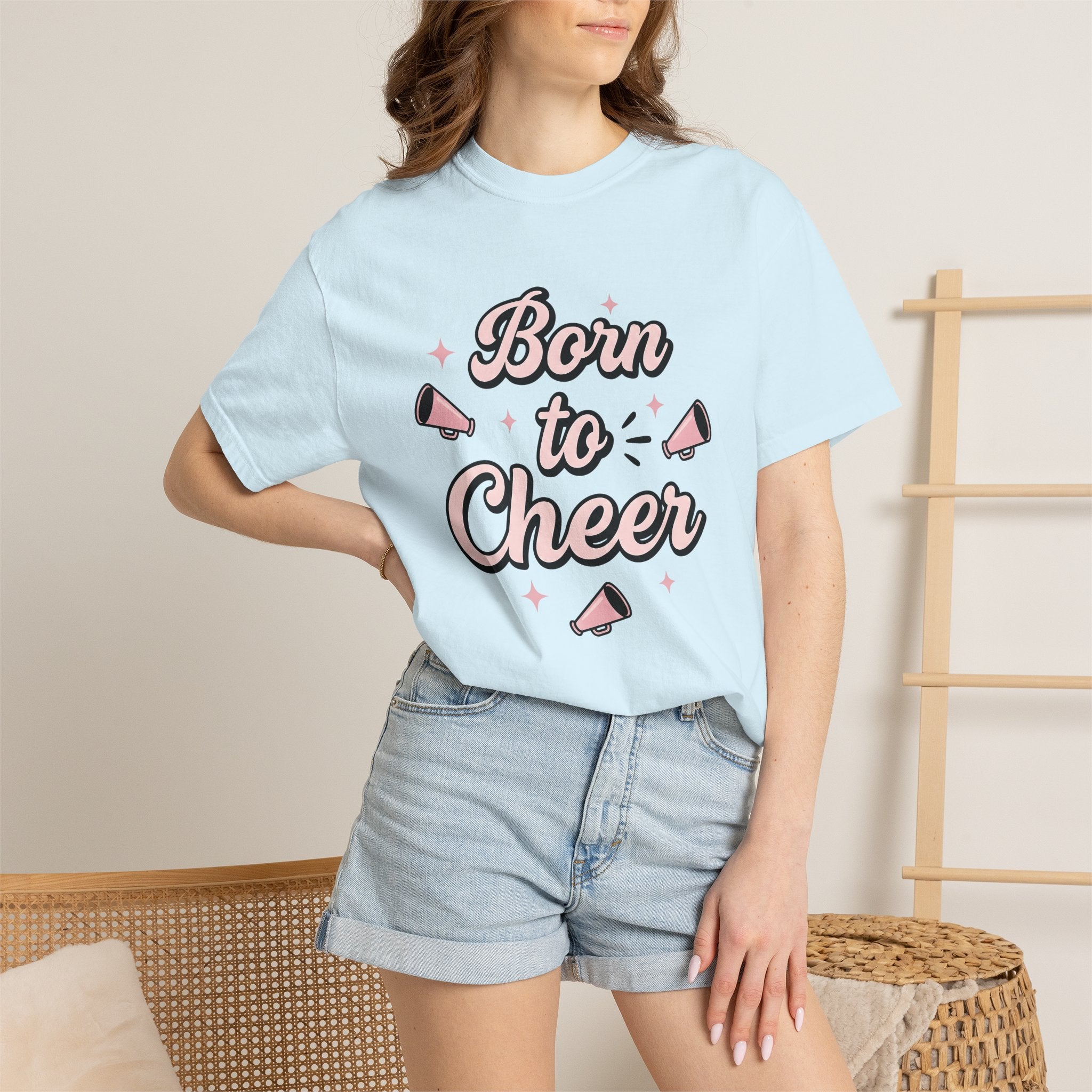 Spirit Megaphone Shirt Cheerleading Group Gift Women Cartoon Tee Megaphone T-Shirt Cheerleader Fan Comic Tshirt Team Graphic Old School Pink