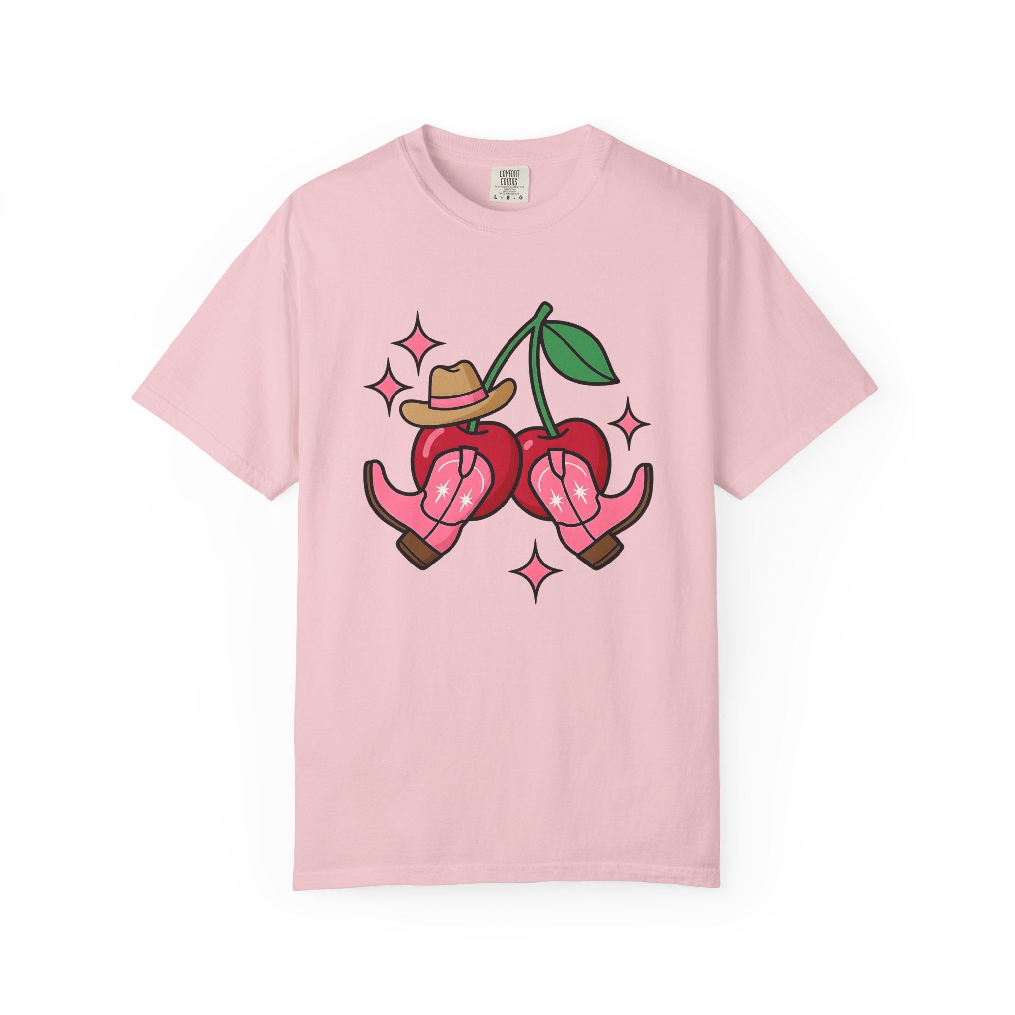 Cherry Cowboy Boots Shirt Cowgirl Western Gift Women Cartoon Tee Cowboy Boot T-Shirt Rodeo Fan Cowboy Art Tshirt Country Graphic Retro