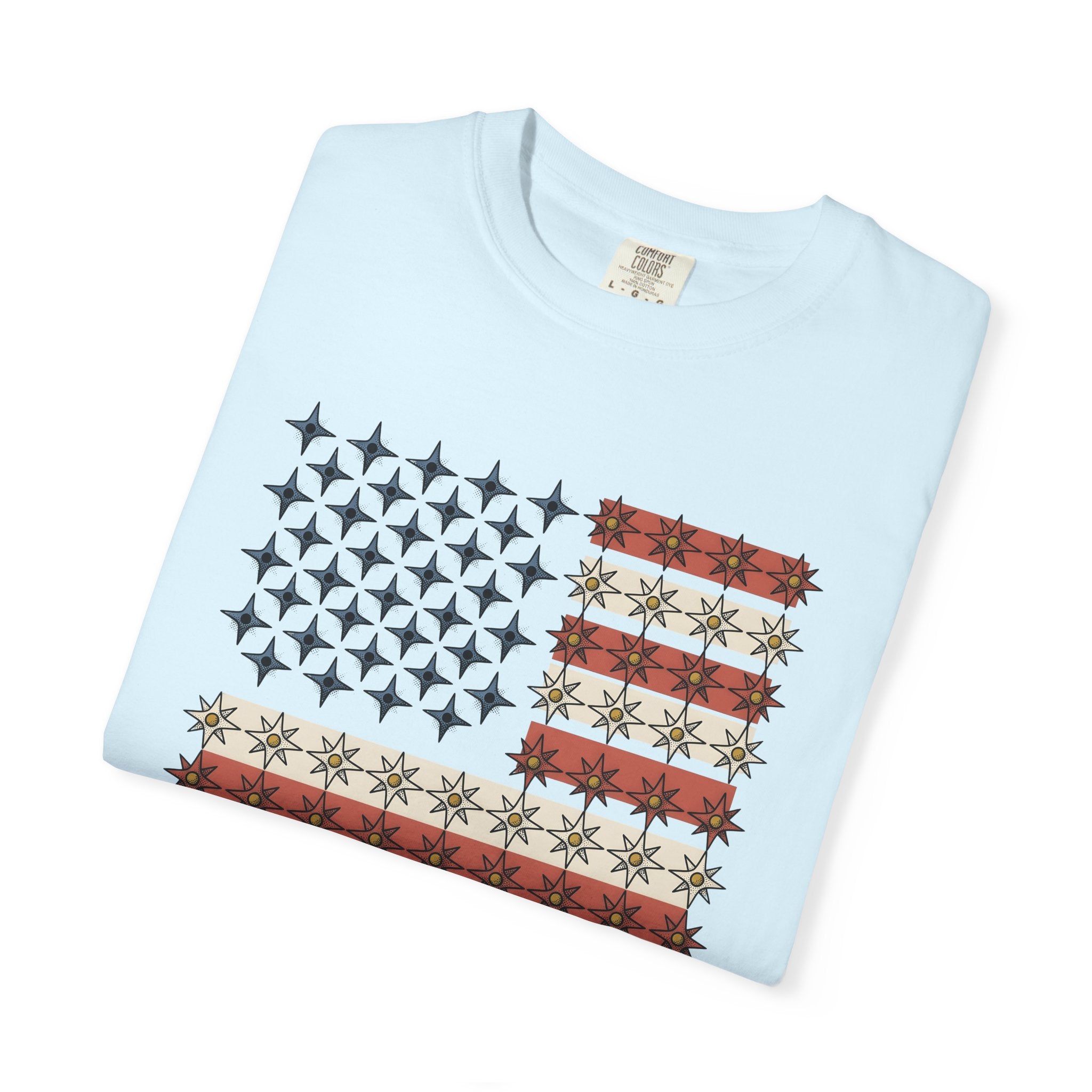 Star Banner Shirt America Celebration Gift Women Vintage Tee Flag T-Shirt American Fan Patriotic Tshirt Party Graphic Distressed Lines