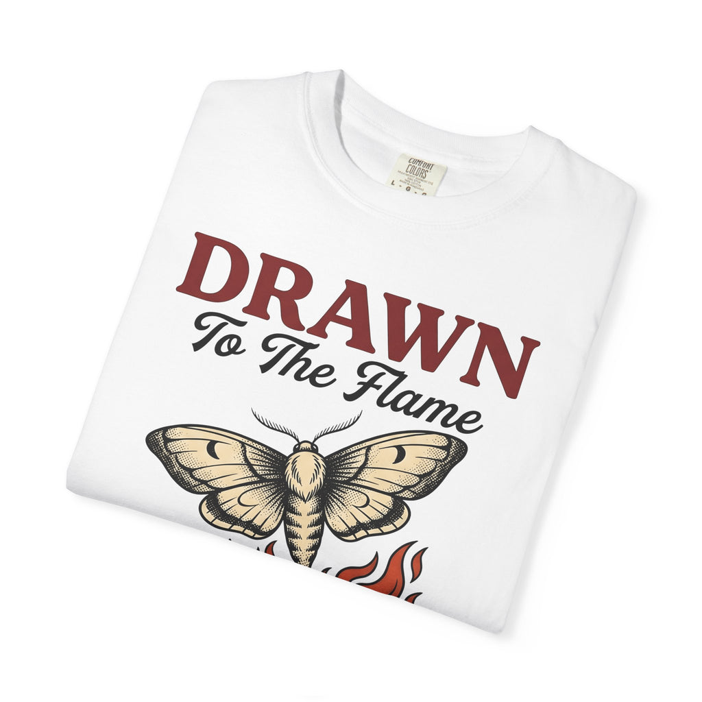Moth Love Flame Shirt St. Valentine's Day Comedy Gift Women Antique Tee Flame T-Shirt Valentine Fan Vintage Tshirt Humor Graphic Doodle