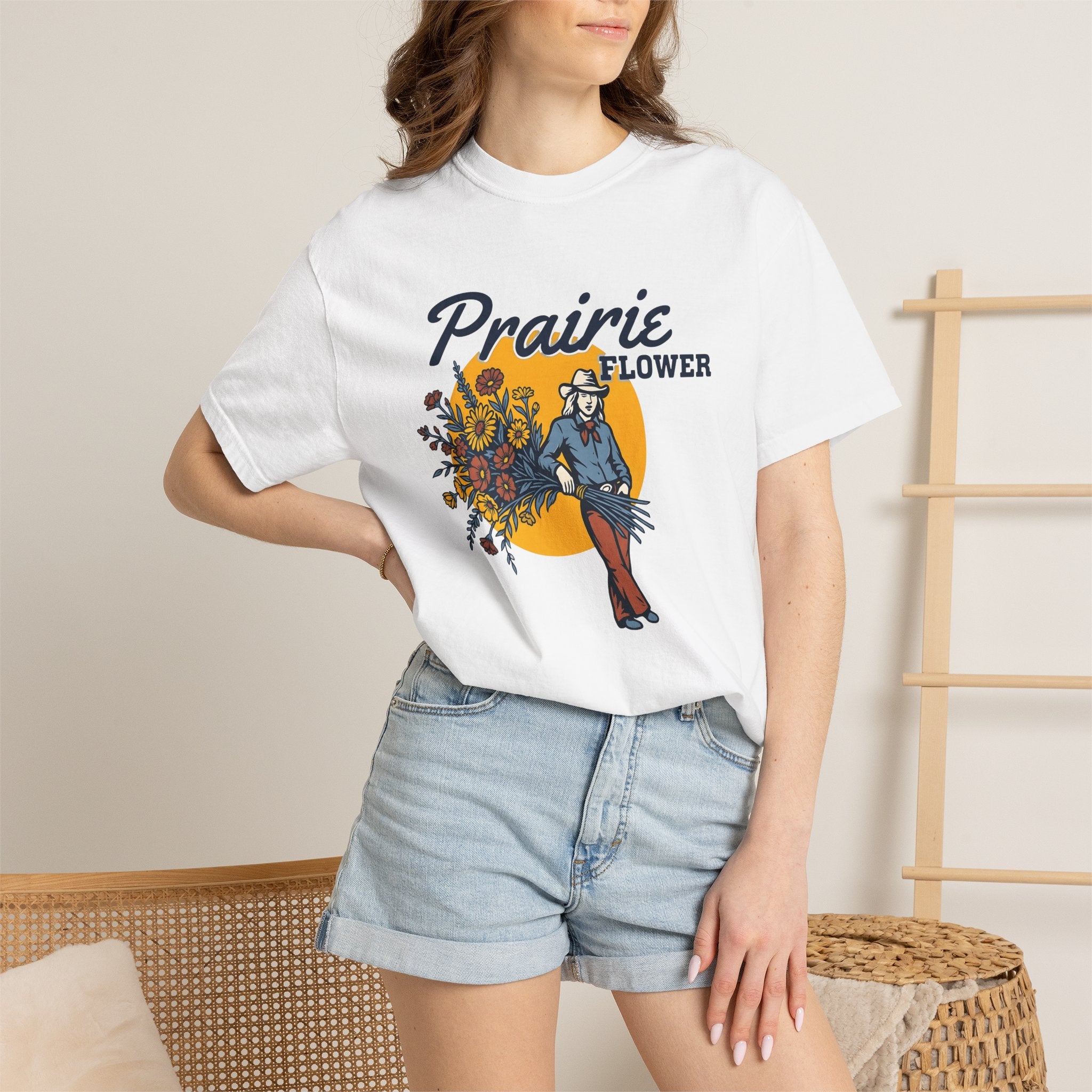 Cowgirl Flowers Shirt Cowgirl Ranch Gift Women Vintage Tee Wildflowers T-Shirt Cowgirl Fan Retro Tshirt Farm Graphic Classic Wildflower