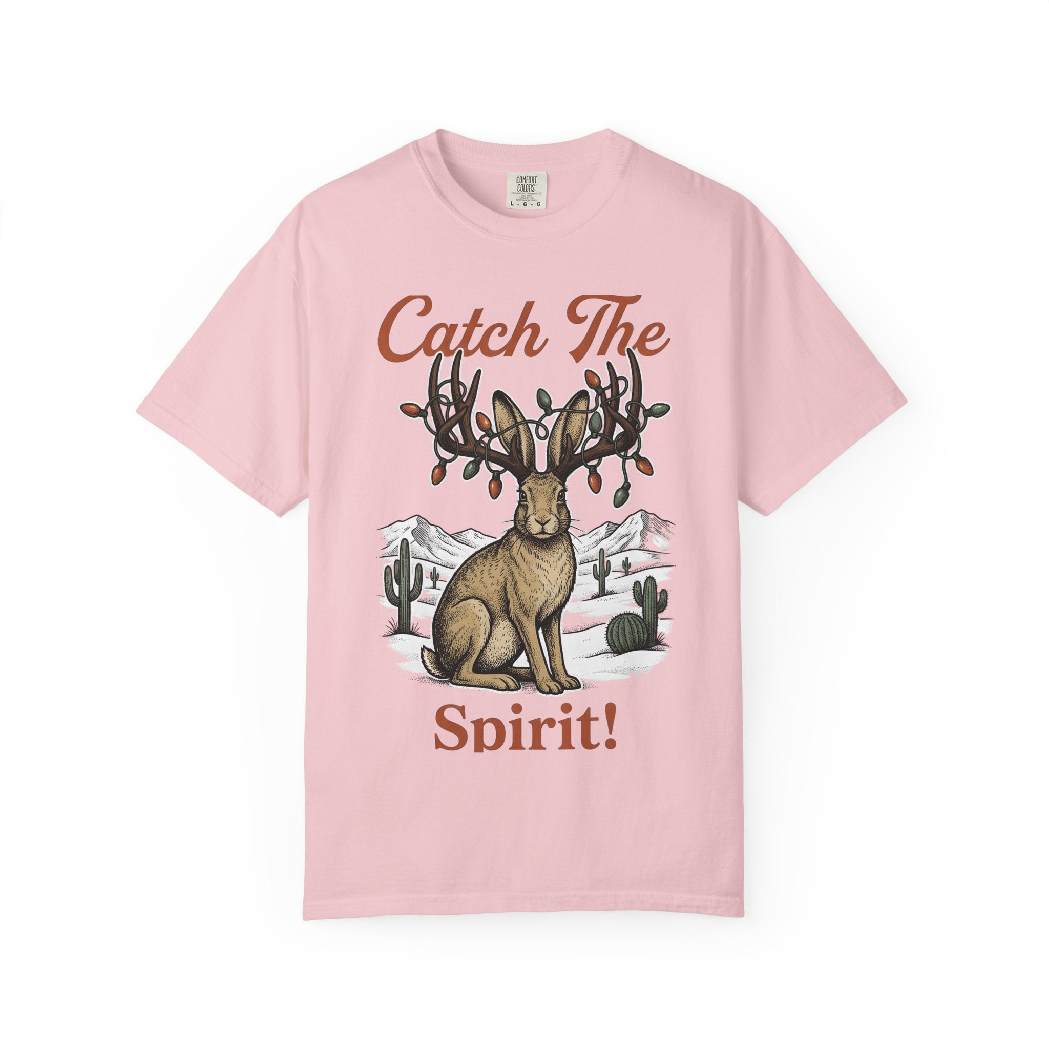 Antler Rabbit Graphic Shirt Christmas Fauna Gift Women Retro Tee Hare T-Shirt Xmas Fan Vintage Tshirt Wildlife Graphic Doodle String Lights