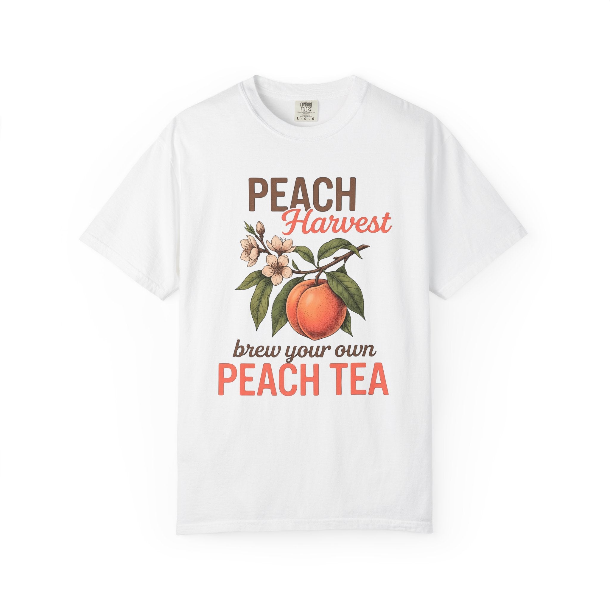 Peach Sprig Shirt Drinks Recipe Gift Women Natural Tee Peach T-Shirt Cocktail Fan Realistic Tshirt Formula Graphic Sketch Petal Tshirt