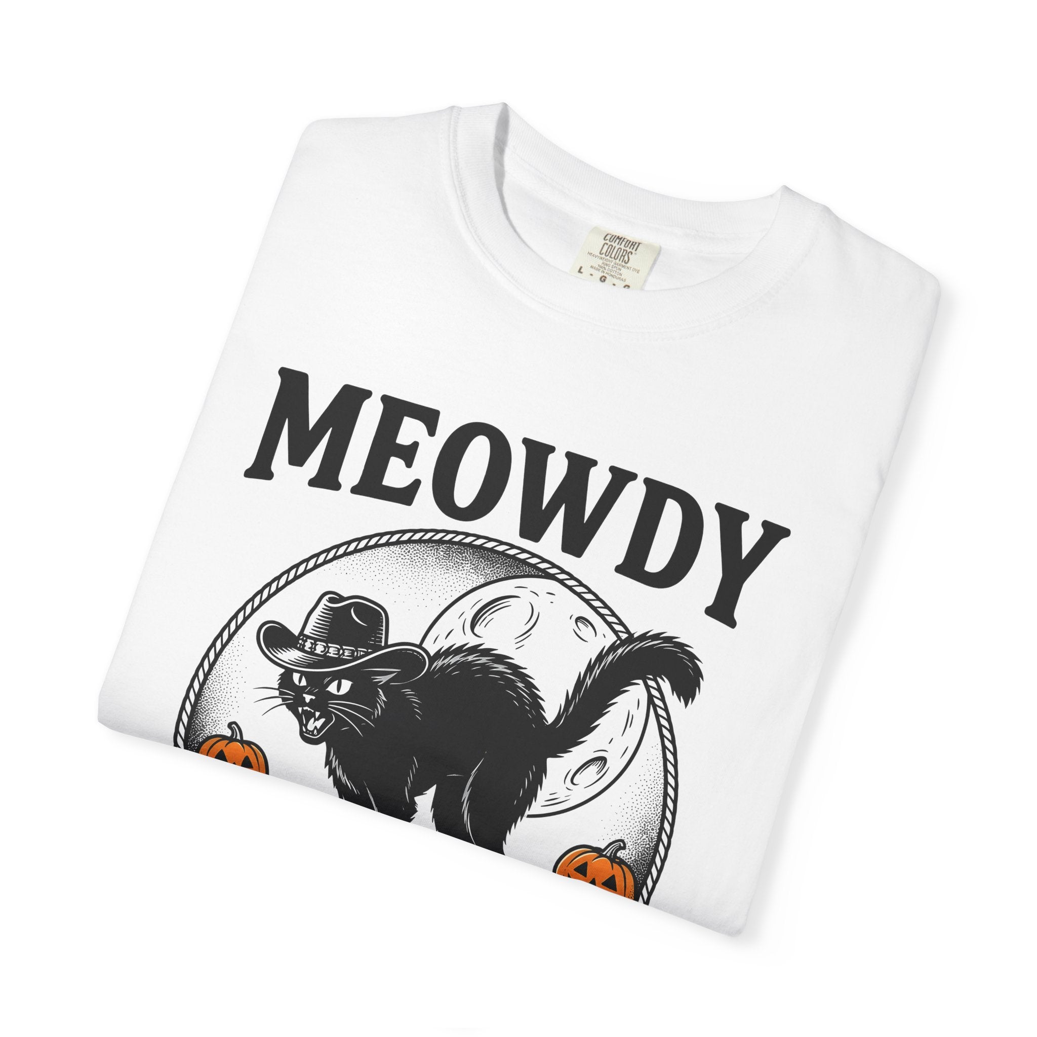 Western Cat Shirt Cowgirl Spooky Gift Women Rustic Tee Cat T-Shirt Rodeo Fan Country Tshirt Horror Graphic Classic Gourds Tshirt
