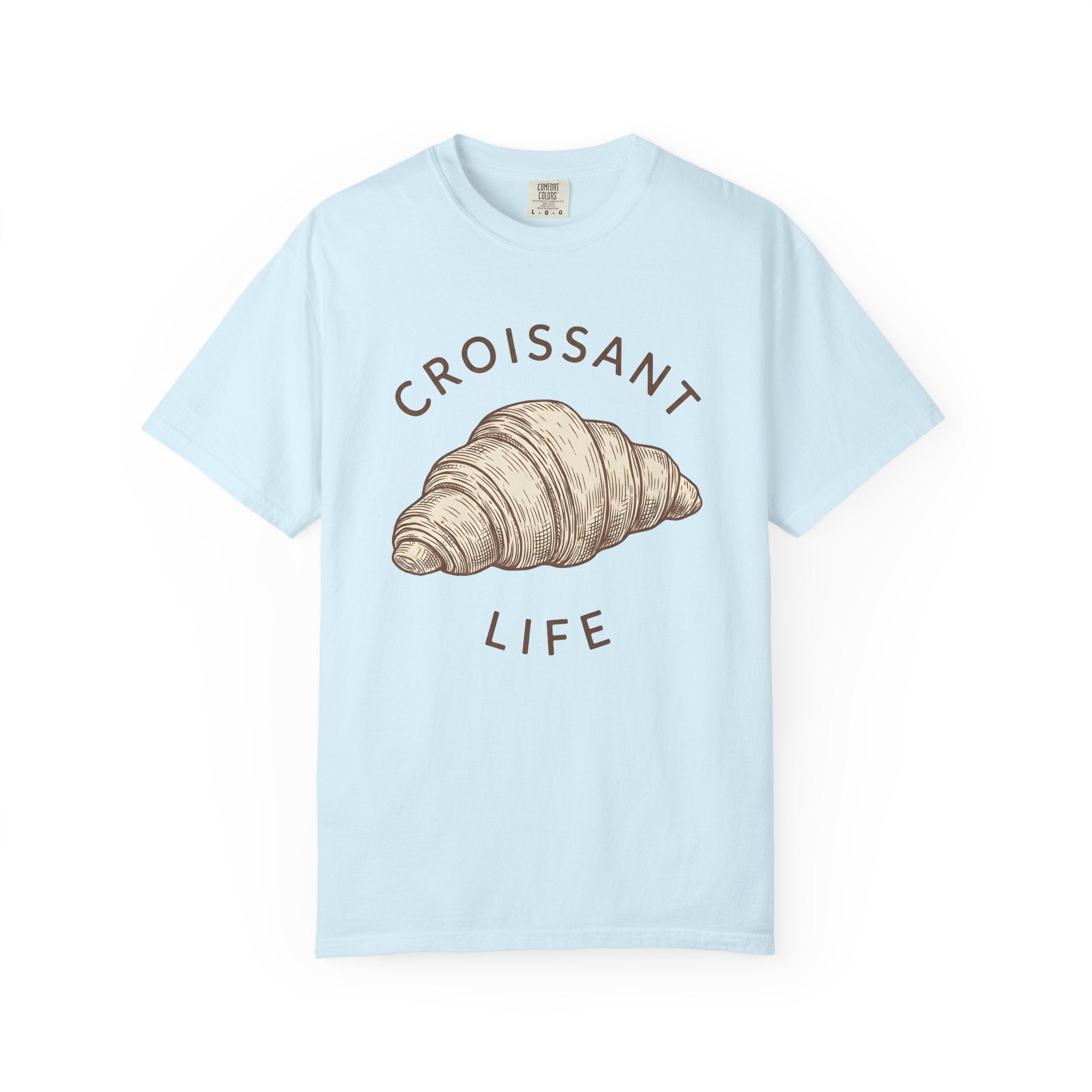 Croissant Graphic Shirt Desserts Bakery Gift Women Vintage Tee Croissant T-Shirt Dessert Fan Retro Tshirt Bakery Graphic Hand Drawn Pastry