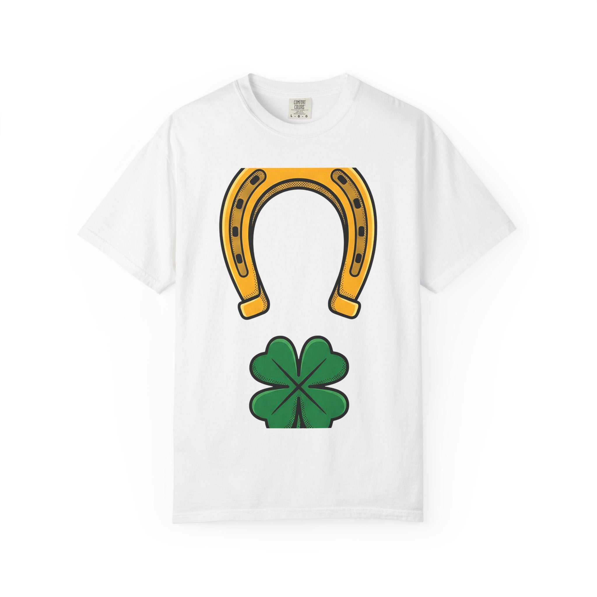 Horseshoe Clover Shirt St Patrick's Day Superstition Gift Women Minimal Tee Four Leaf Clover T-Shirt St Patricks Fan Simple Tshirt Lucky