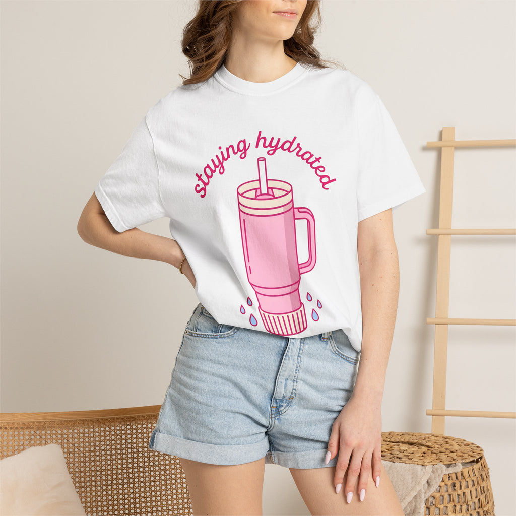 Water Tumbler Shirt Drinks Wellness Gift Women Kawaii Tee Tumbler T-Shirt Beverage Enthusiast Cute Tshirt Self Care Graphic Minimal Water