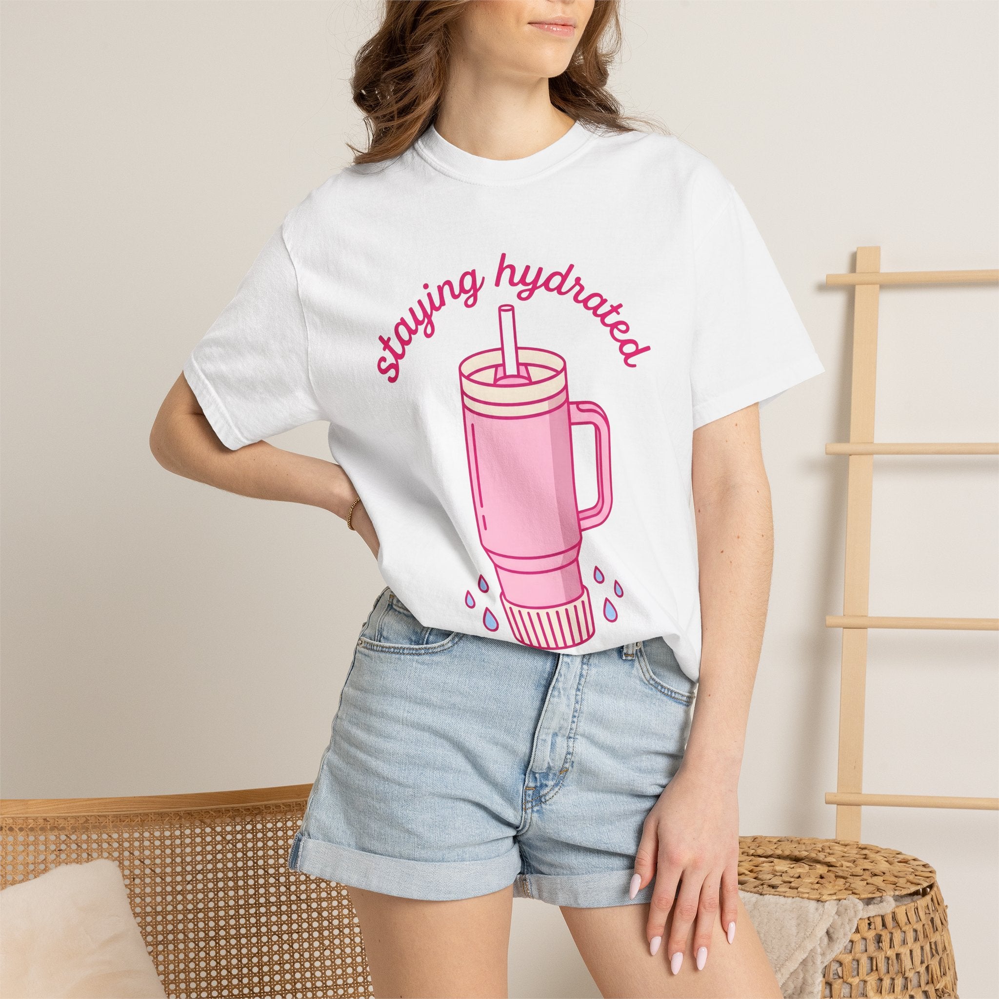 Water Tumbler Shirt Drinks Wellness Gift Women Kawaii Tee Tumbler T-Shirt Beverage Enthusiast Cute Tshirt Self Care Graphic Minimal Water