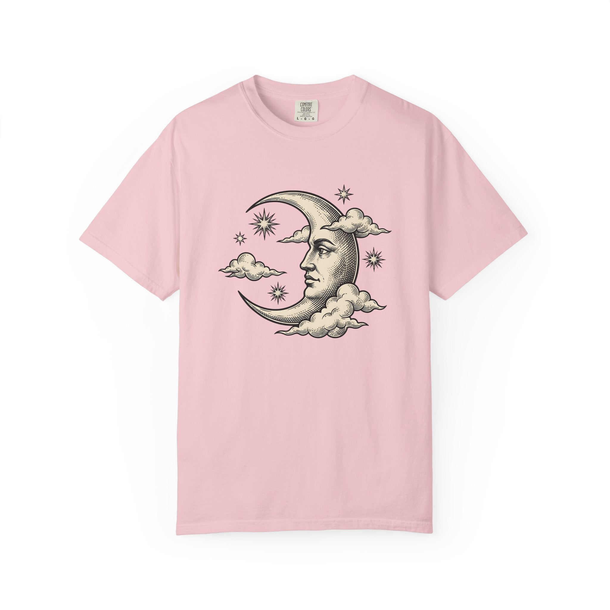 Celestial Face Shirt Cottagecore Planets Gift Women Sketch Tee Moon Face T-Shirt Homebody Fan Drawing Design Galaxy Sky Tshirt