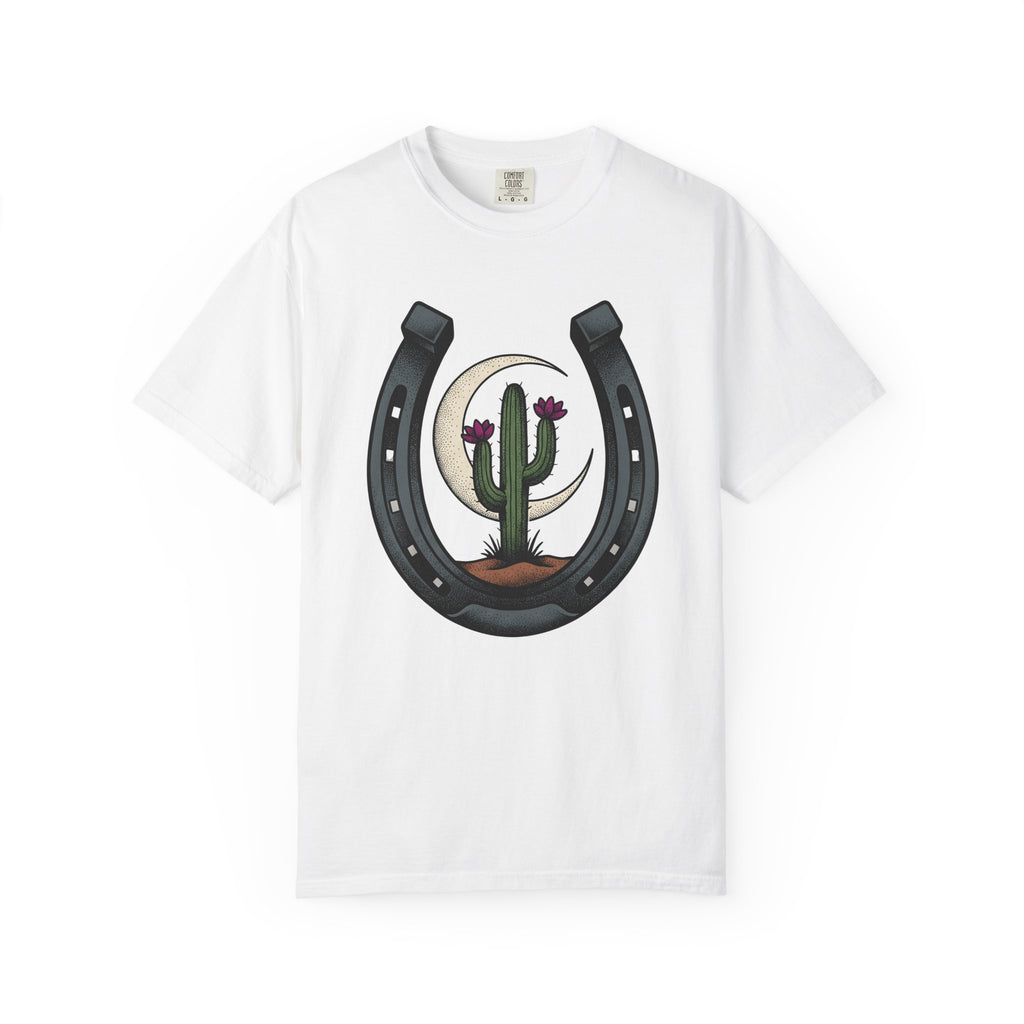 Succulent Horseshoe Shirt Cowgirl Rodeo Gift Women Southwestern Tee Succulent T-Shirt Cowboy Fan Western Tshirt Rodeo Graphic Retro Crescent