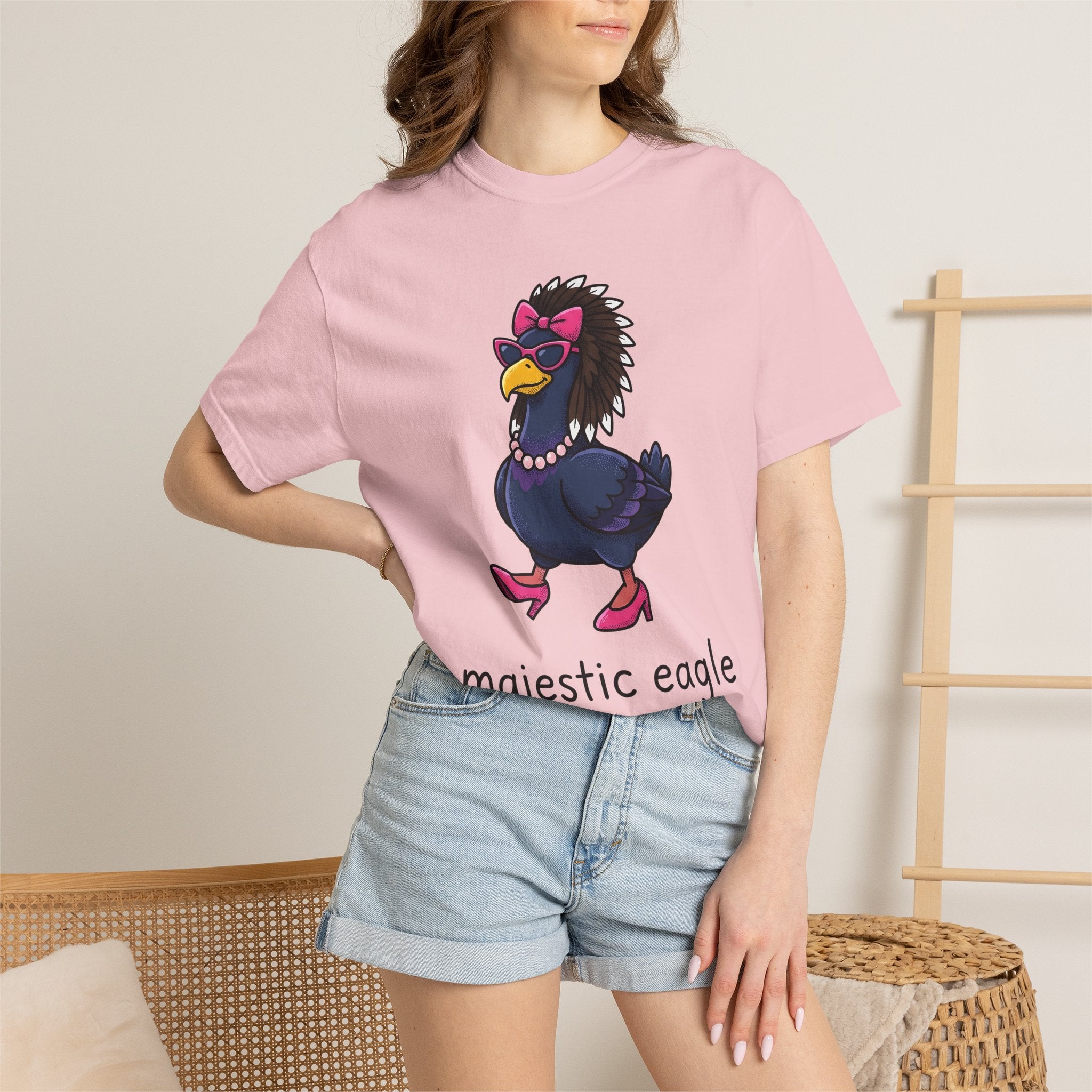 Eagle Drawing Shirt Funny Wildlife Gift Women Cartoon Tee Bald Eagle T-Shirt Comedian Fan Caricature Tshirt Animal Graphic Classic Cool