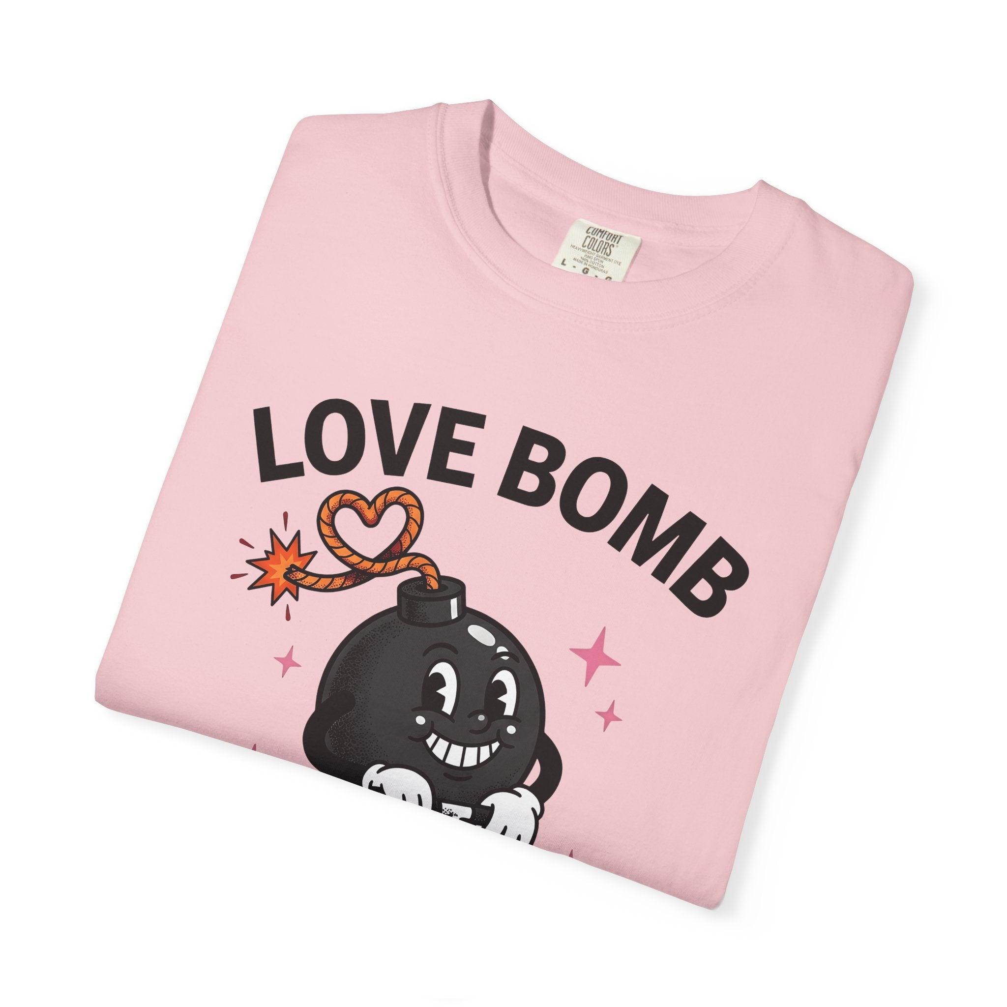 Cartoon Bomb Icon Shirt St. Valentine's Day Duos Gift Women Retro Tee Explosive T-Shirt Valentine Fan Vintage Tshirt Couples Graphic Hand