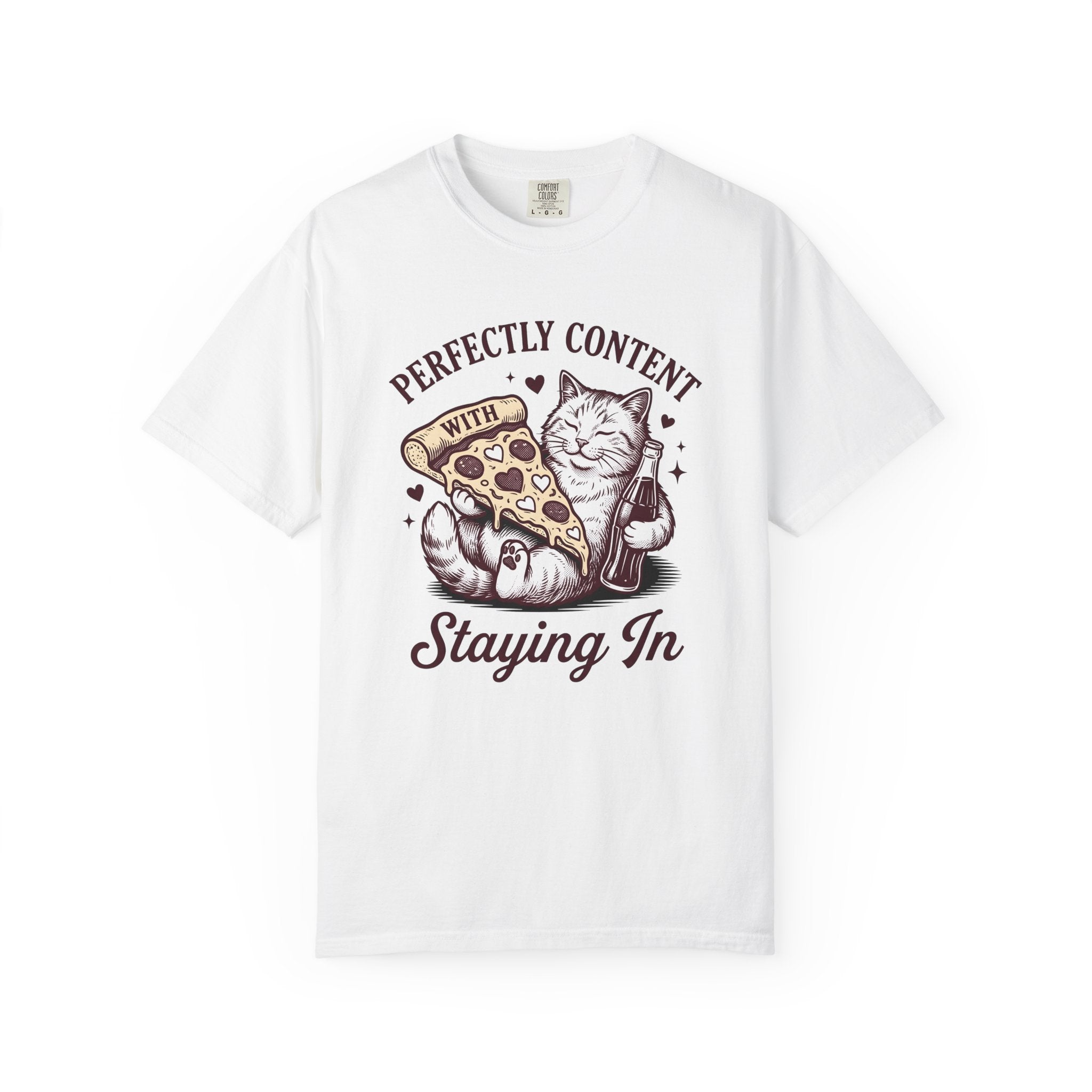 Cat Slice Shirt Cat Meal Gift Women Classic Tee Kitty T-Shirt Cat Fan Vintage Tshirt Food Graphic Sketch Soft Drink Bottle Tshirt